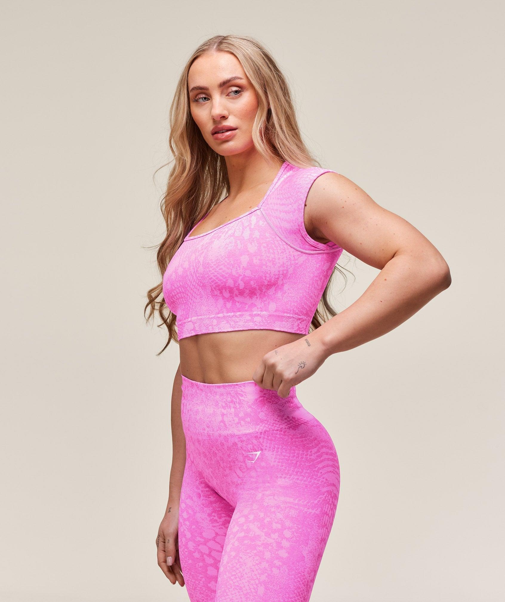 Gymshark Adapt Animal X Whitney Seamless Crop Top - Sour Pink/Vibrant Pink Female Product Image