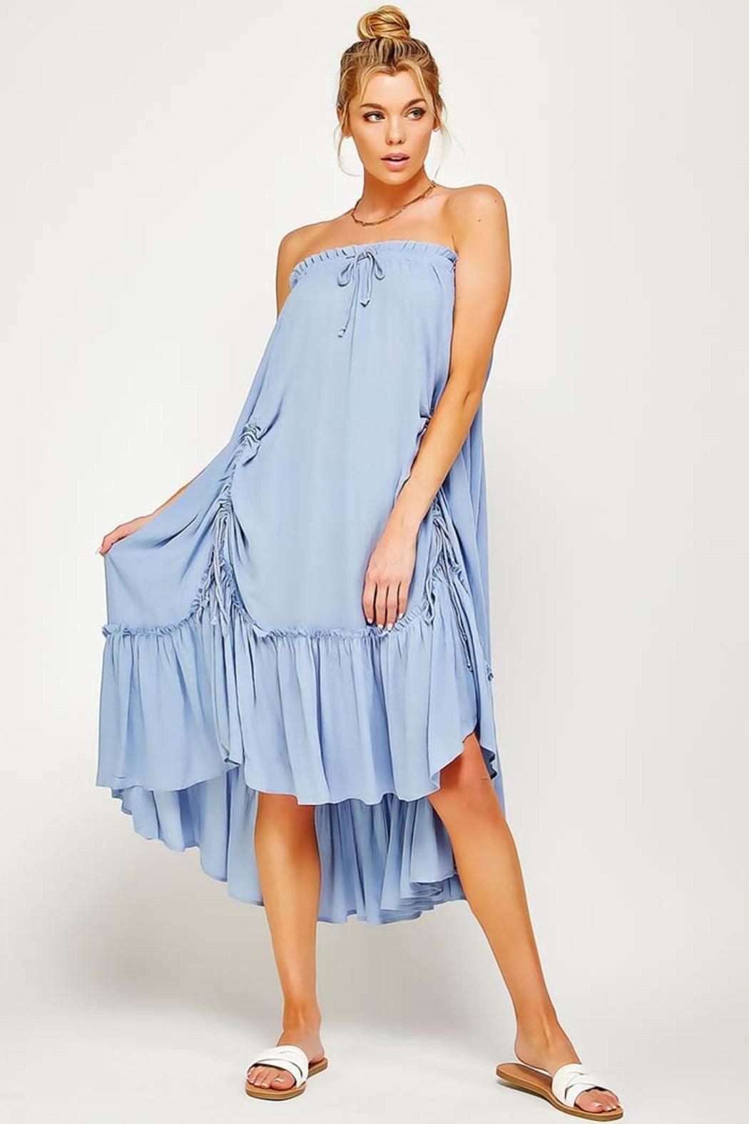 Convertible Skirt Dress Ruched Pleated Product Image