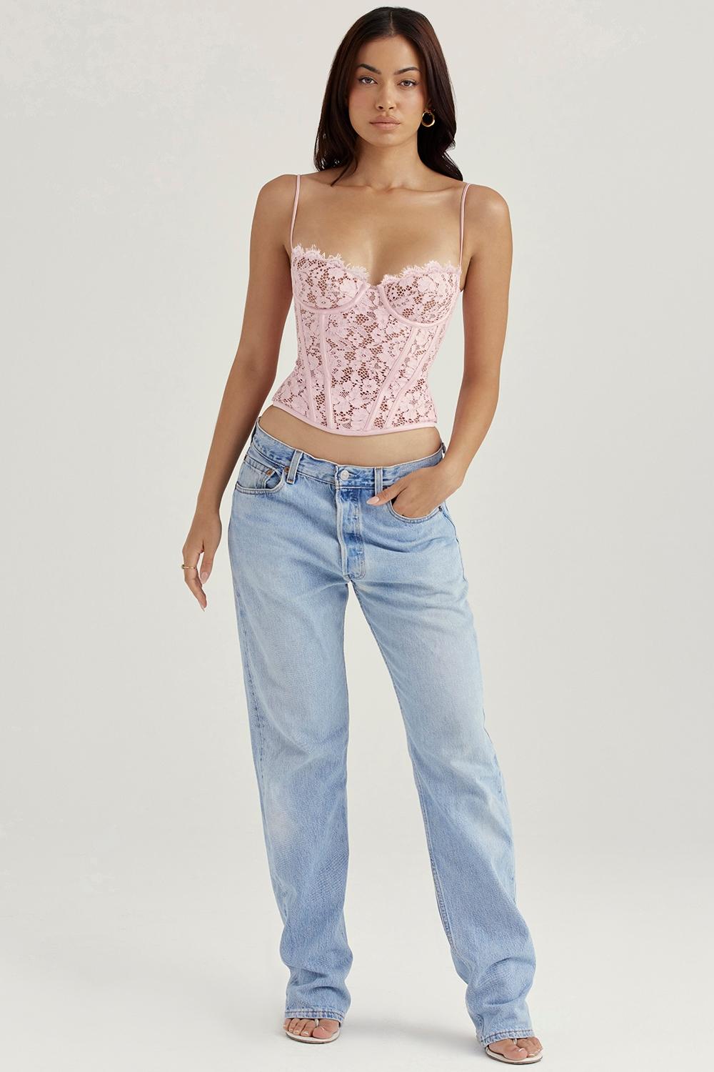 Mila  rose lace underwired corset Product Image