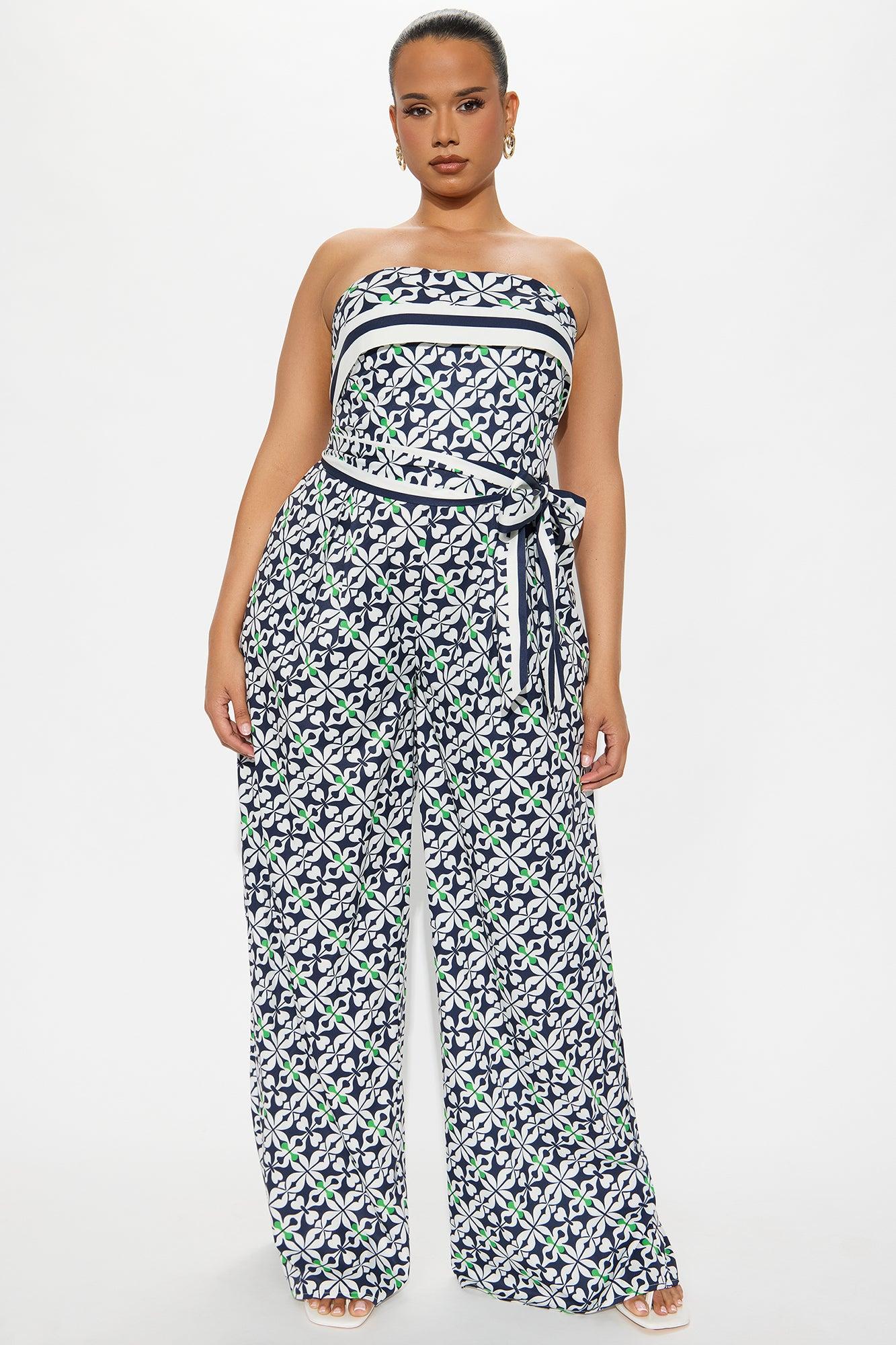 Lisbon Layover Satin Jumpsuit - Navy/combo Female Product Image