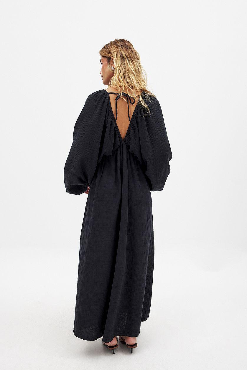 Soft Cotton V Neck Midi Dress Product Image