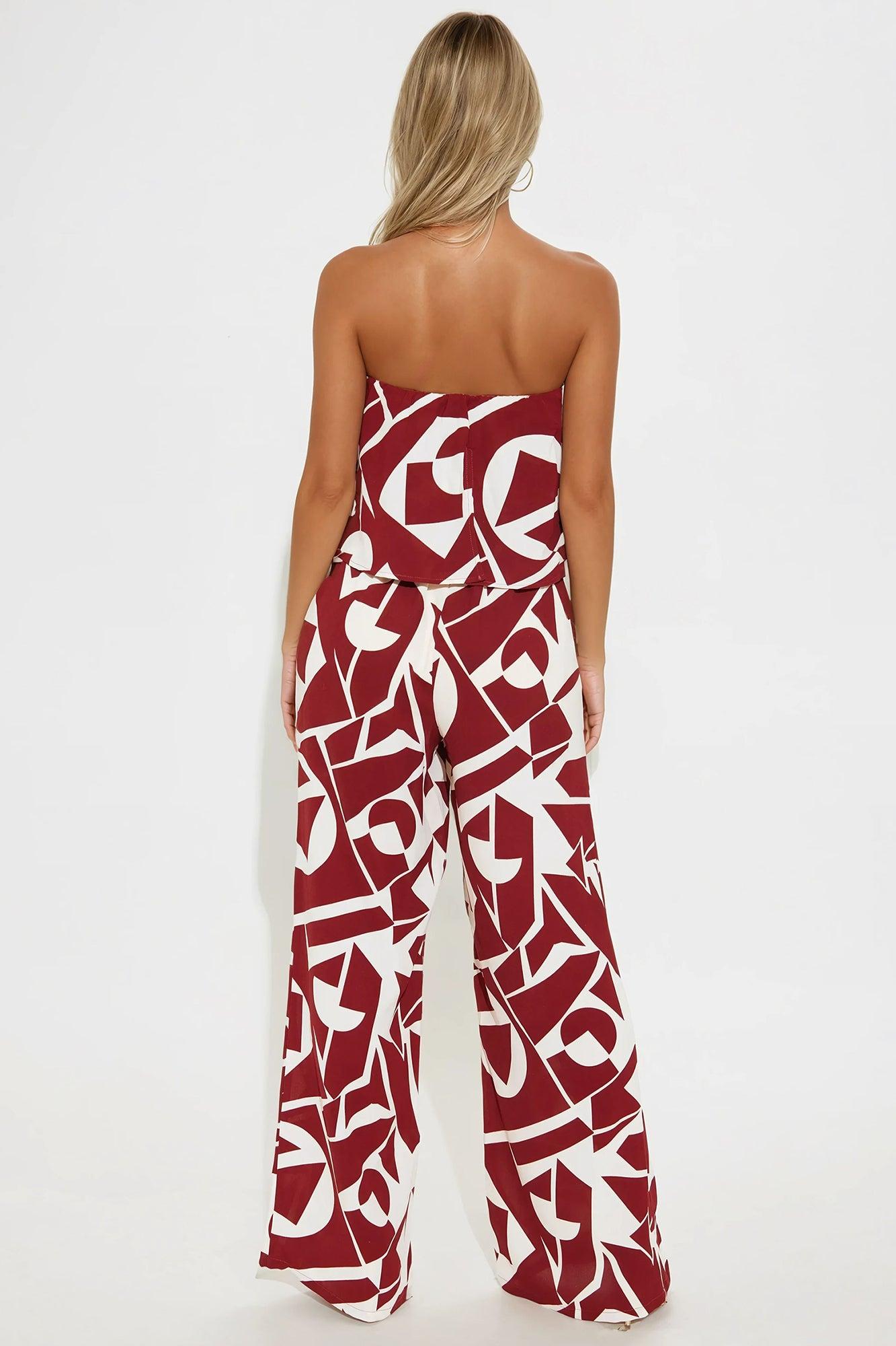 Marianna Printed Jumpsuit - Rust/combo Product Image