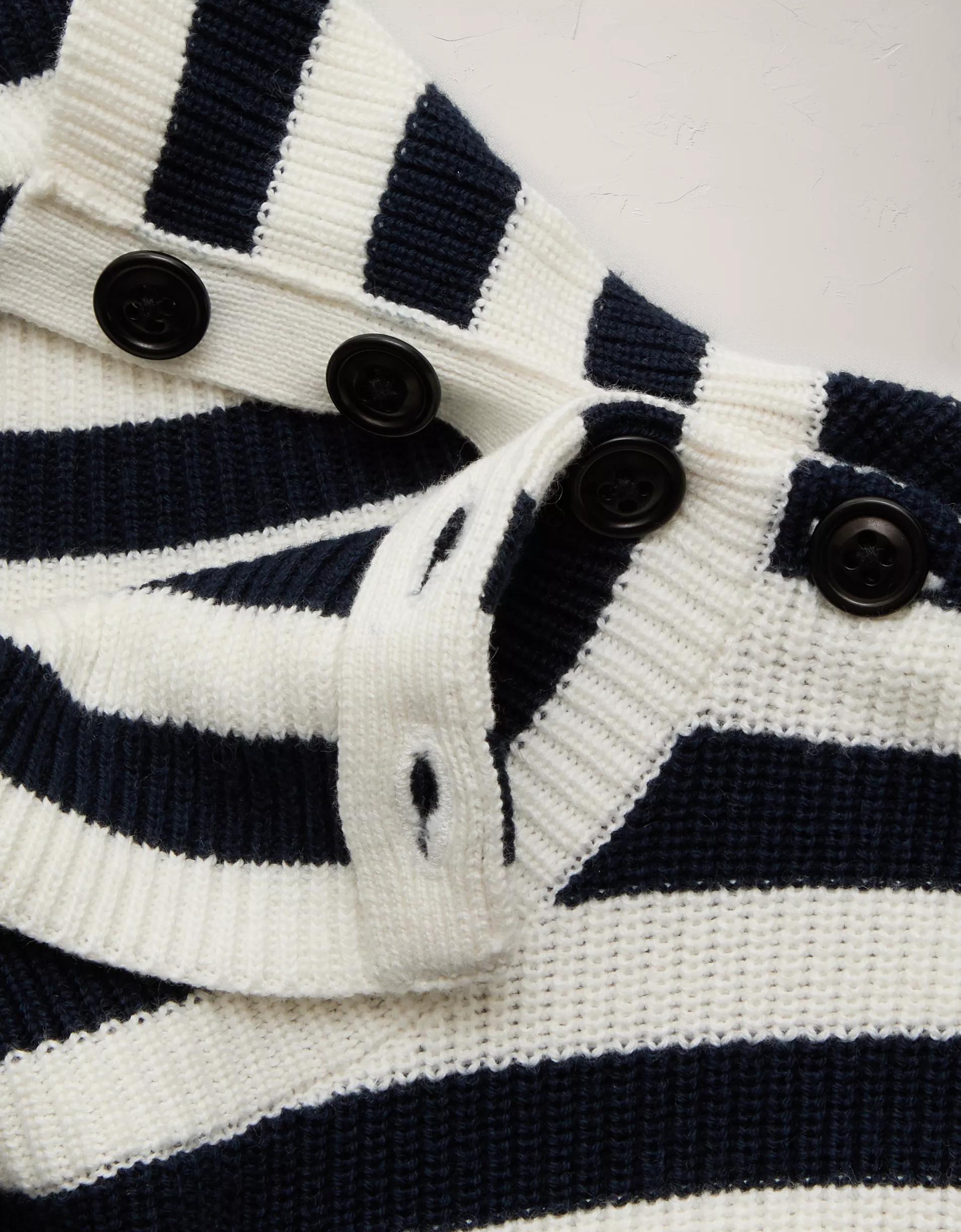AE77 Premium Striped Shaker Stitch Sweater Product Image