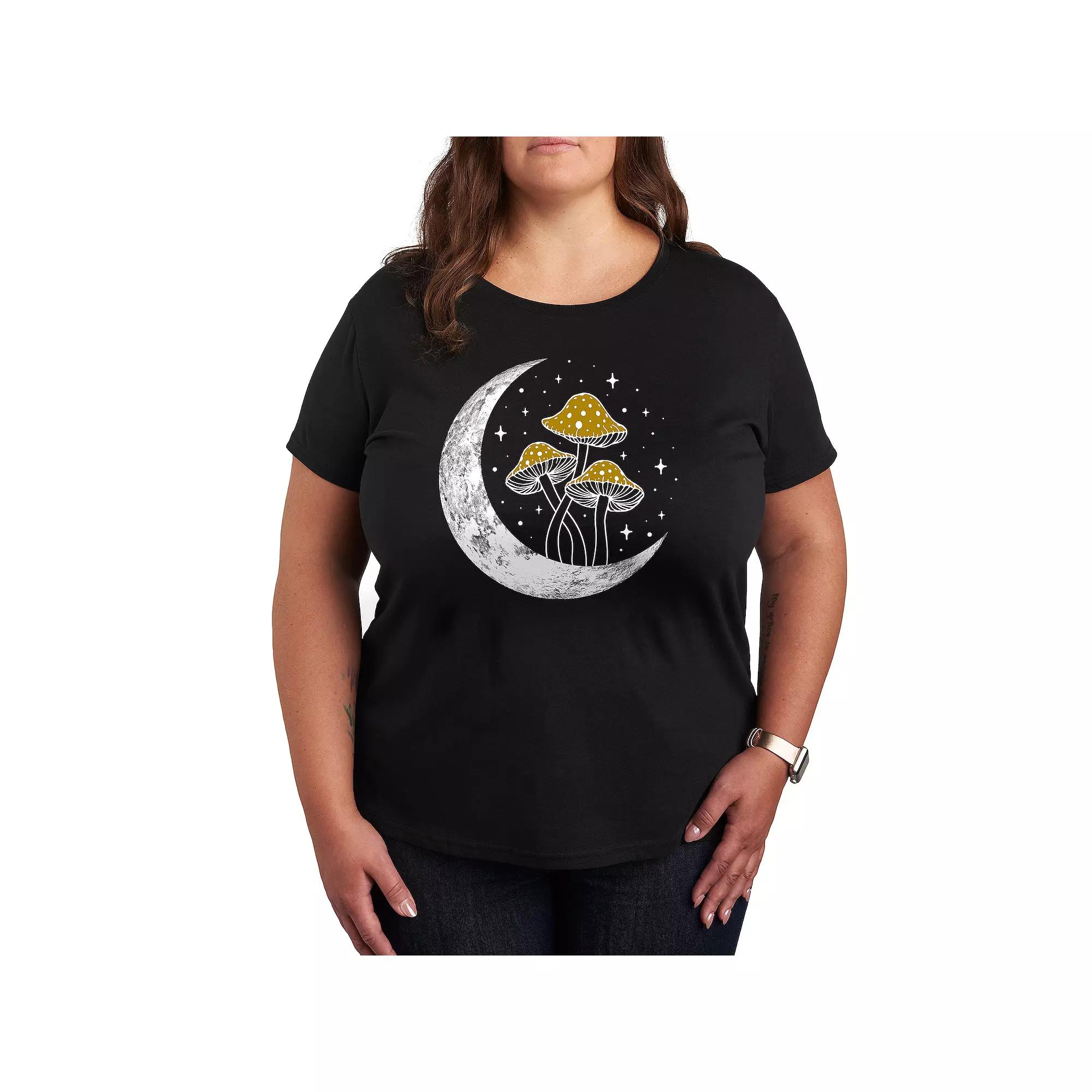 Plus Crescent Moon With Mushrooms Graphic Tee, Women's,  Product Image