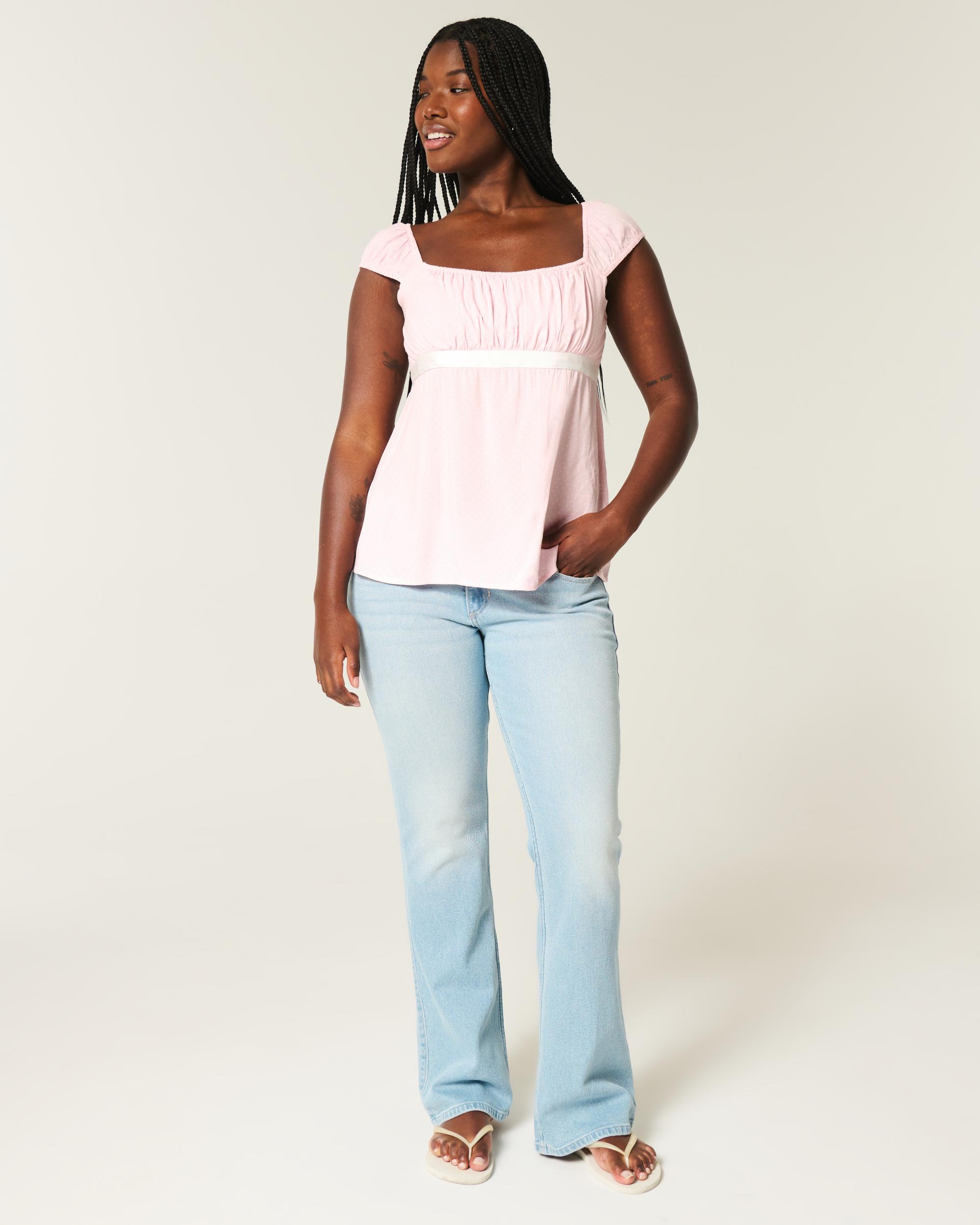 Easy Satin Tie Babydoll Top Product Image