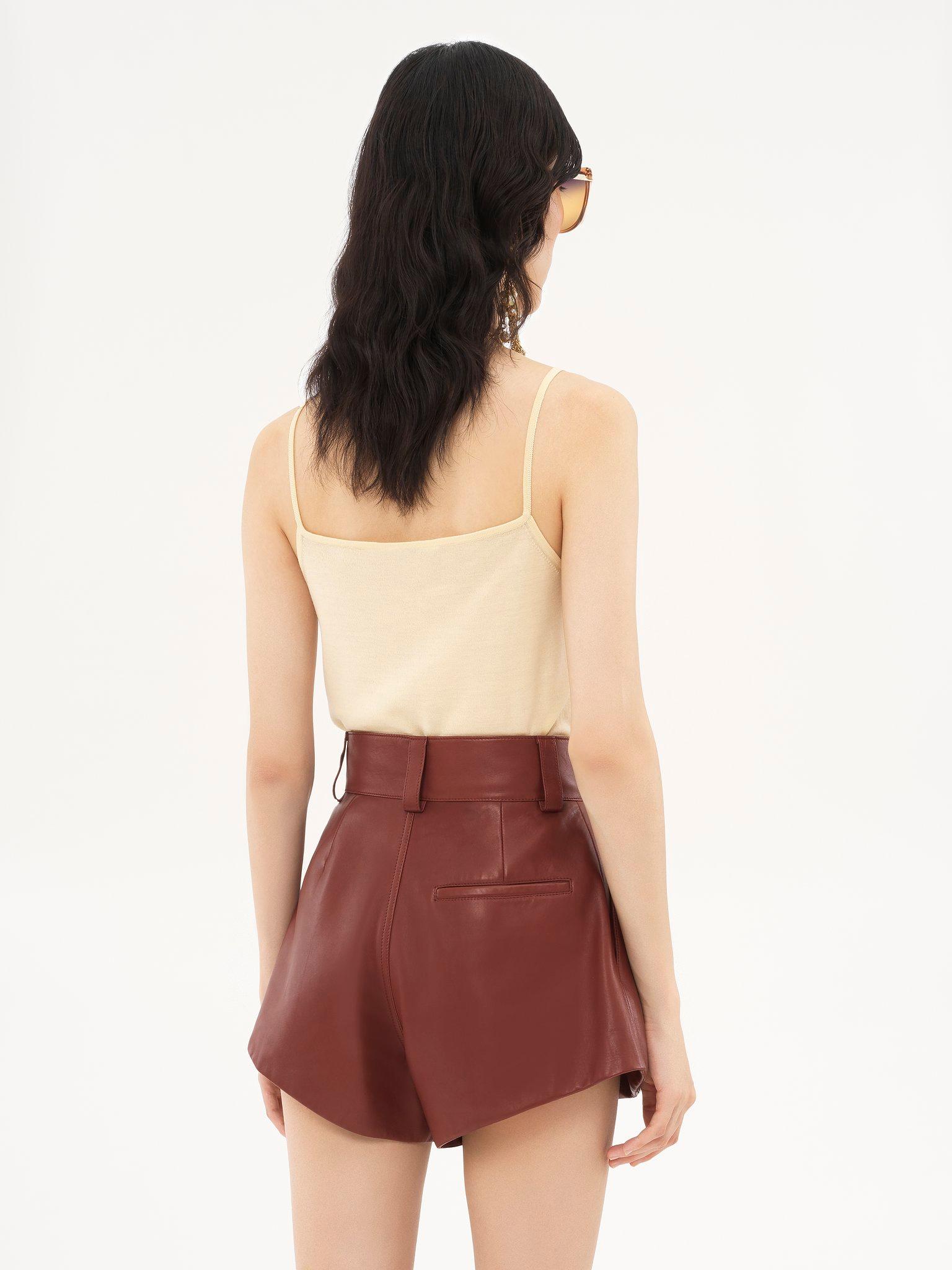 Thin-strap tank top in superfine wool knit  Product Image