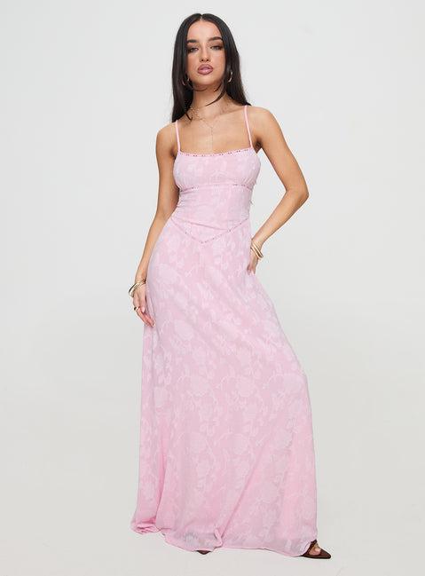 South Of France Maxi Dress Pink Product Image