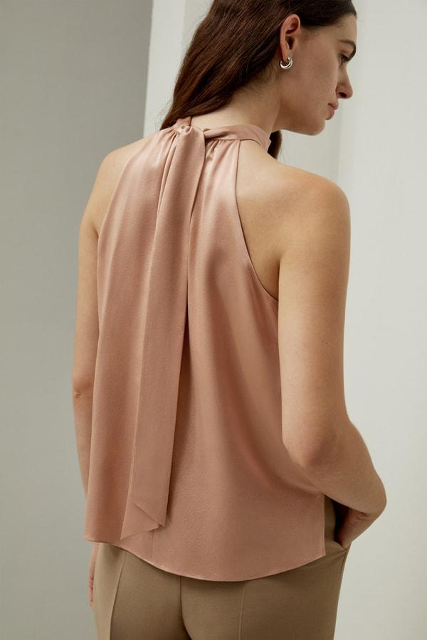 Graceful Breeze Silk Halter Top Product Image