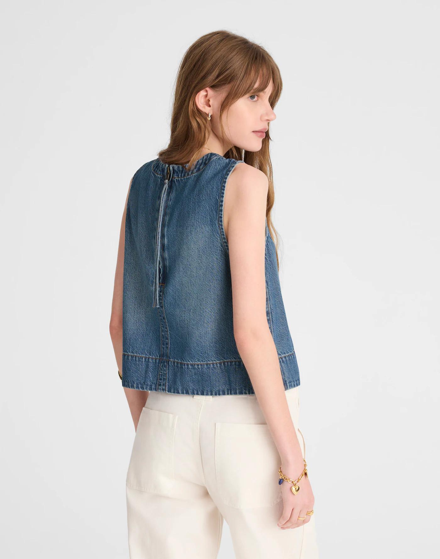 Boxy Shell Top in Airy Denim Product Image