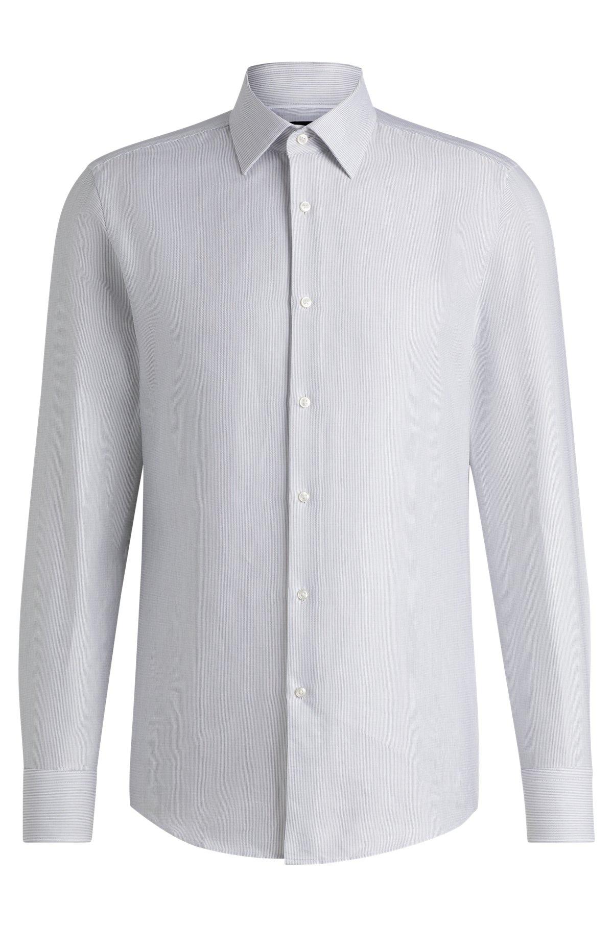 Slim-fit shirt in striped cotton twill Product Image
