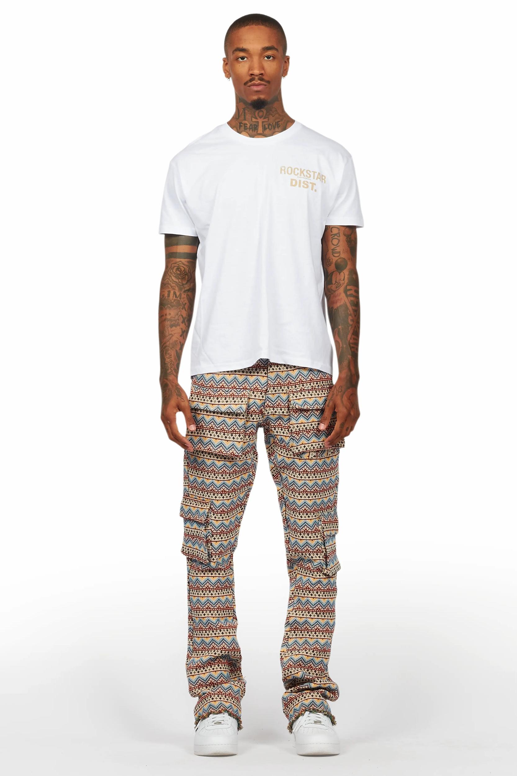 Lake White/Beige T-Shirt/Tapestry Jean Bundle Male Product Image