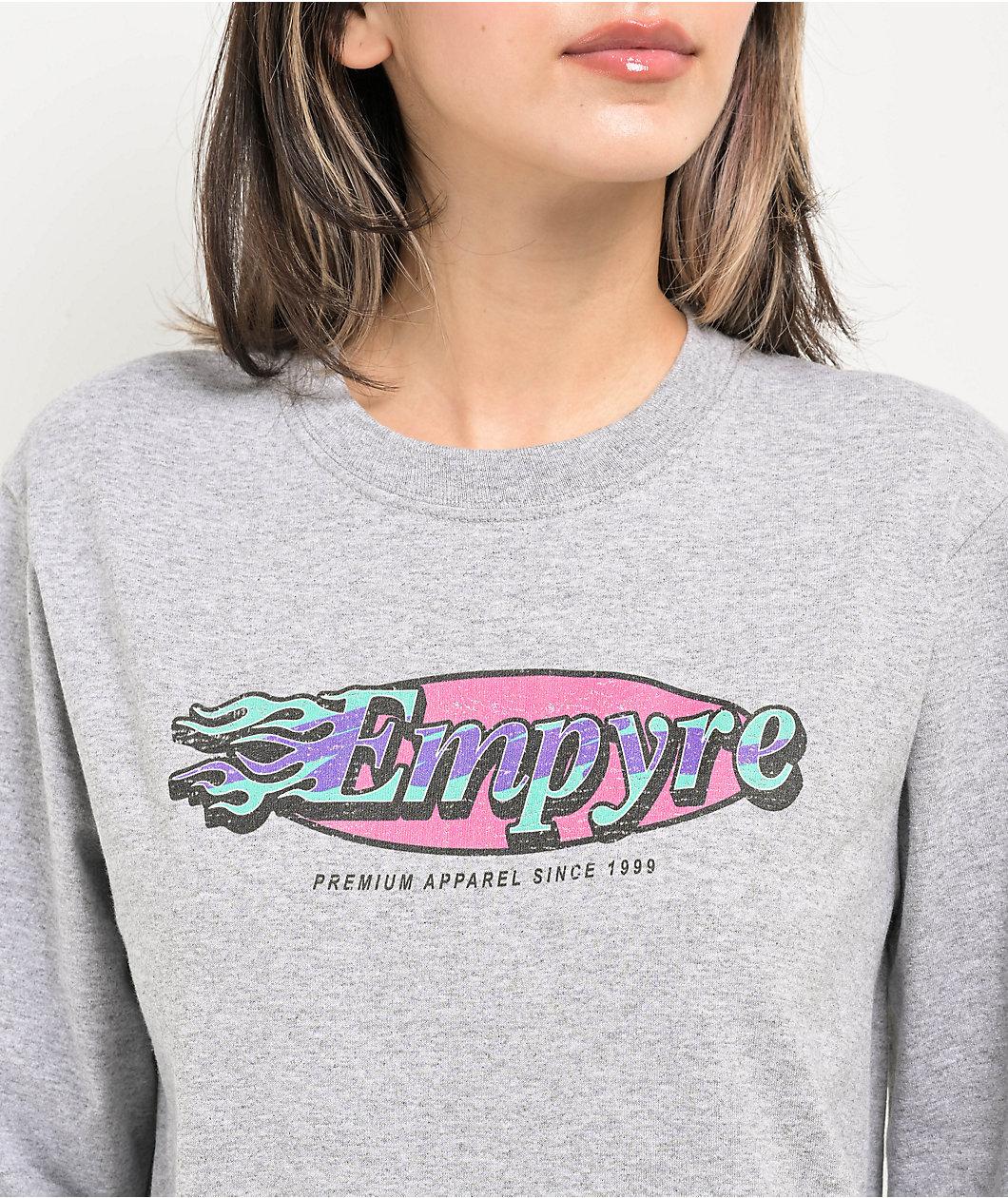 Empyre Fire Logo Heather Grey Long Sleeve T-Shirt Product Image