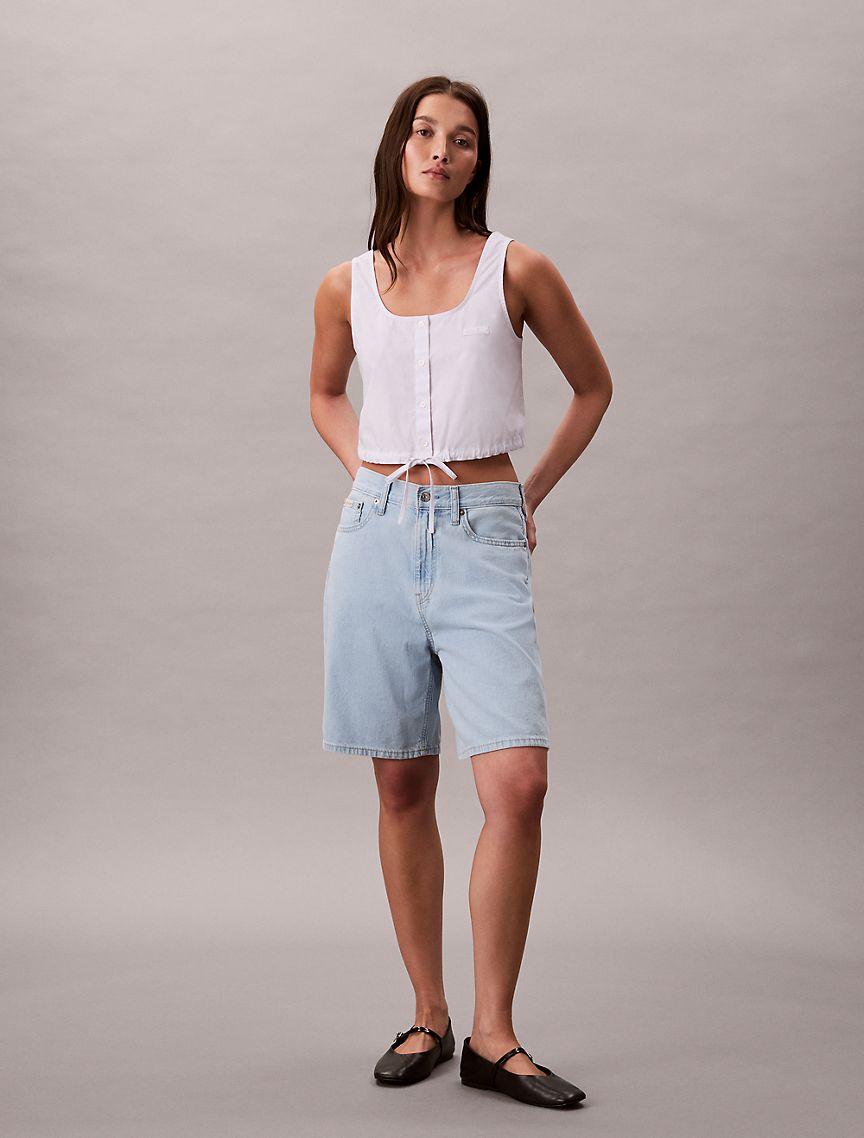 Poplin Button-Down Top Product Image