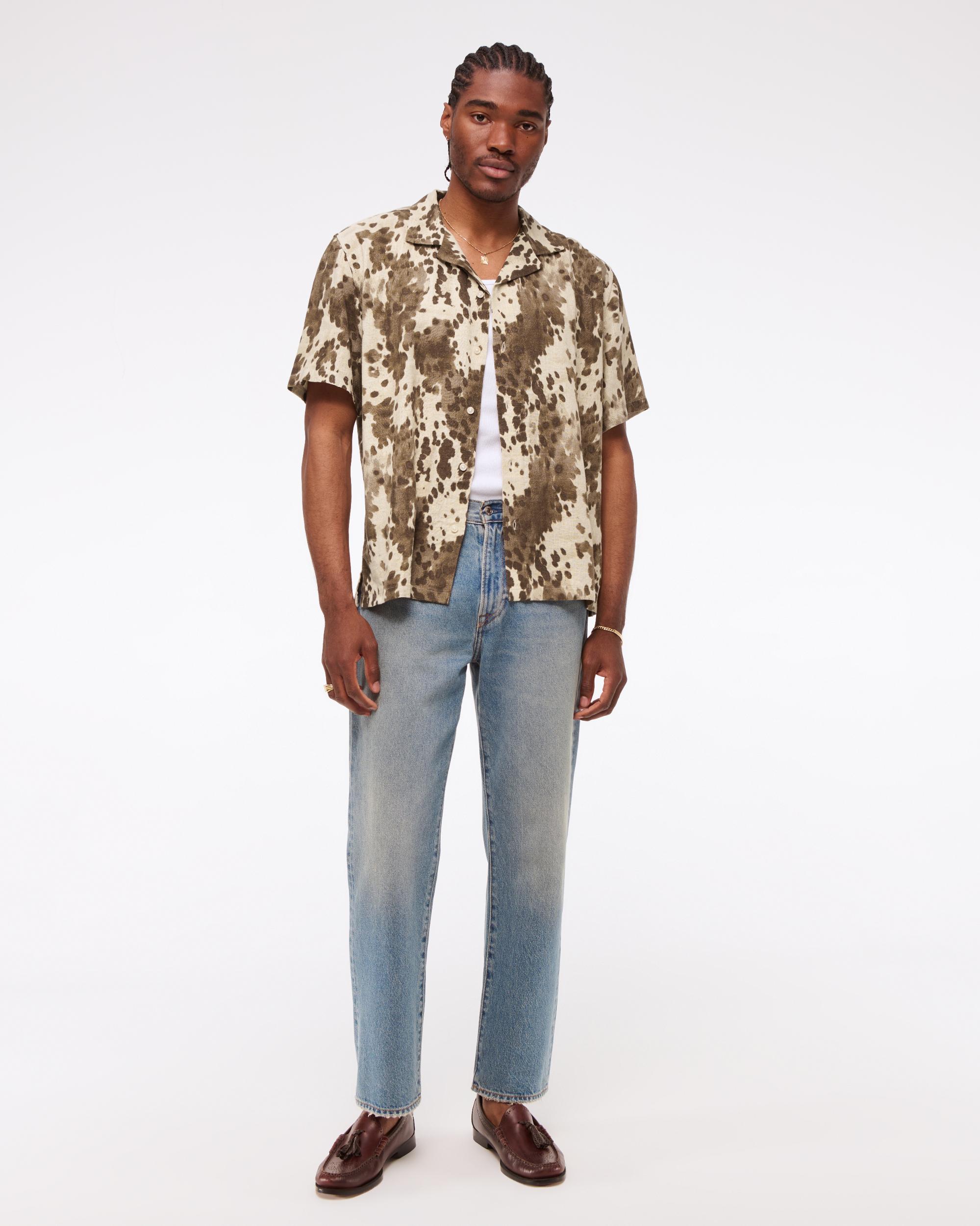 Camp Collar Summer Linen-Blend Shirt Product Image