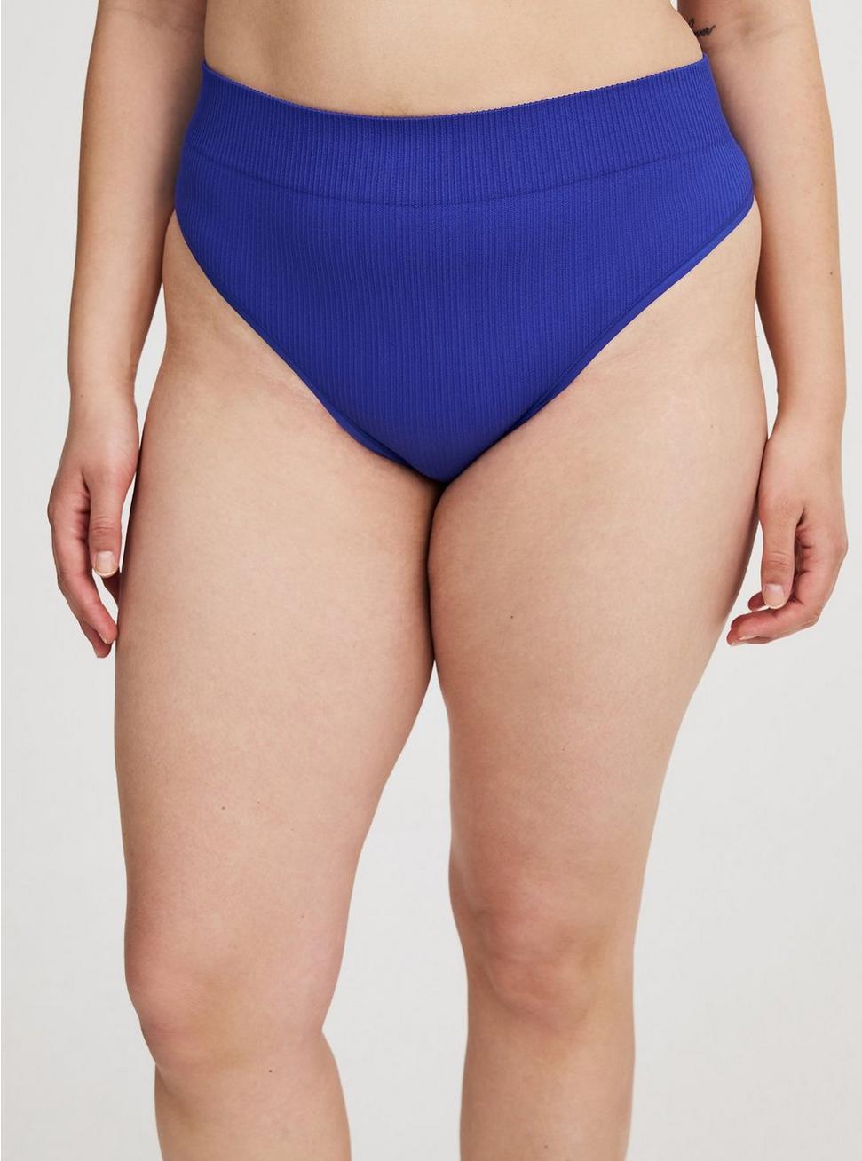 Seamless Ribbed High-Rise Thong Panty Product Image