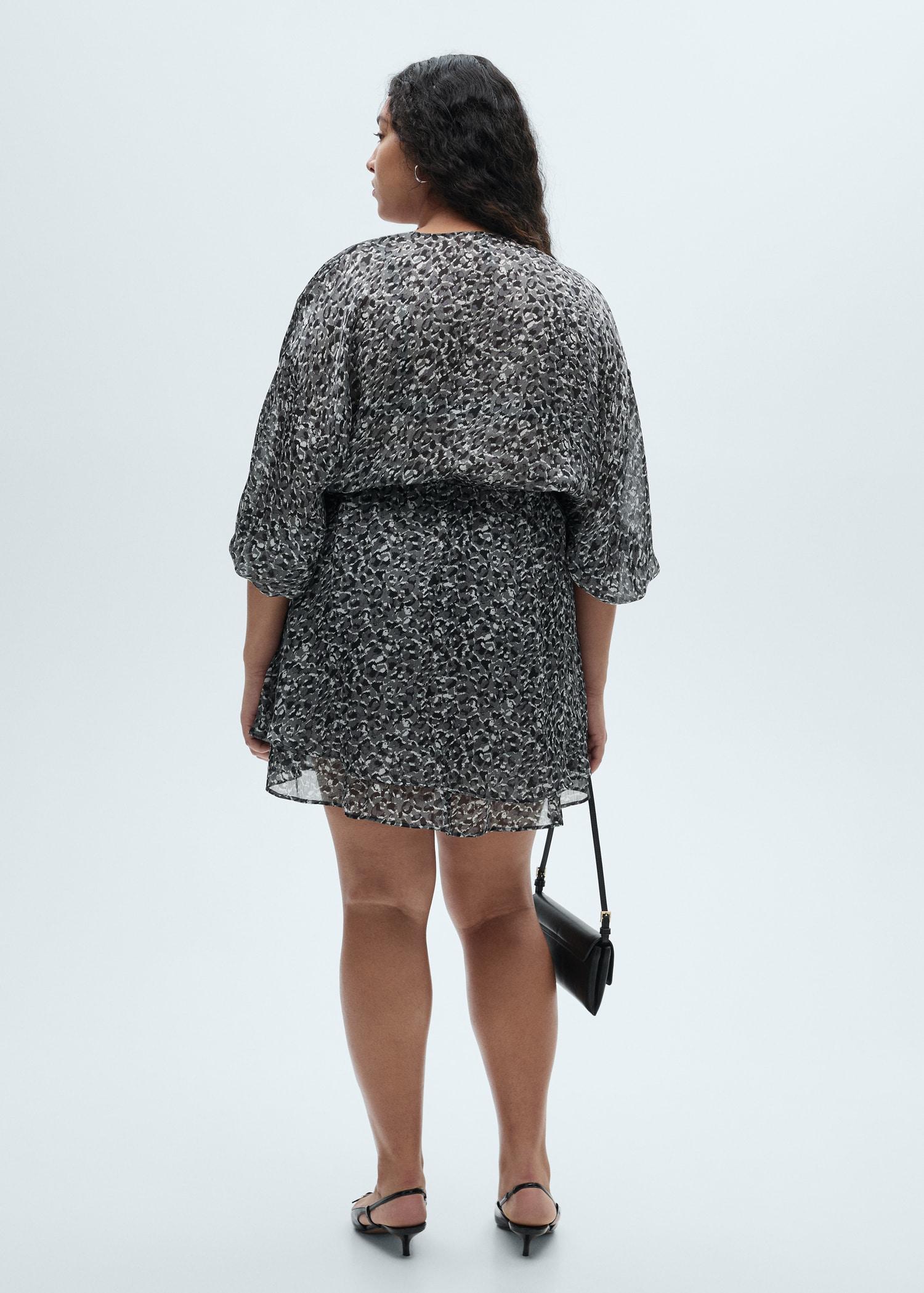 Animal-print ruffled dress - Women | MANGO USA Product Image