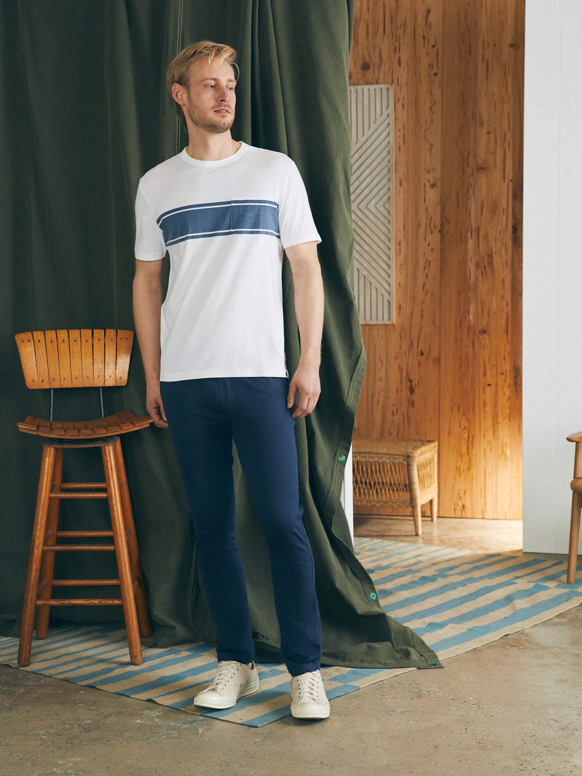 Surf Stripe Sunwashed Tee (Tall) - White Male Product Image