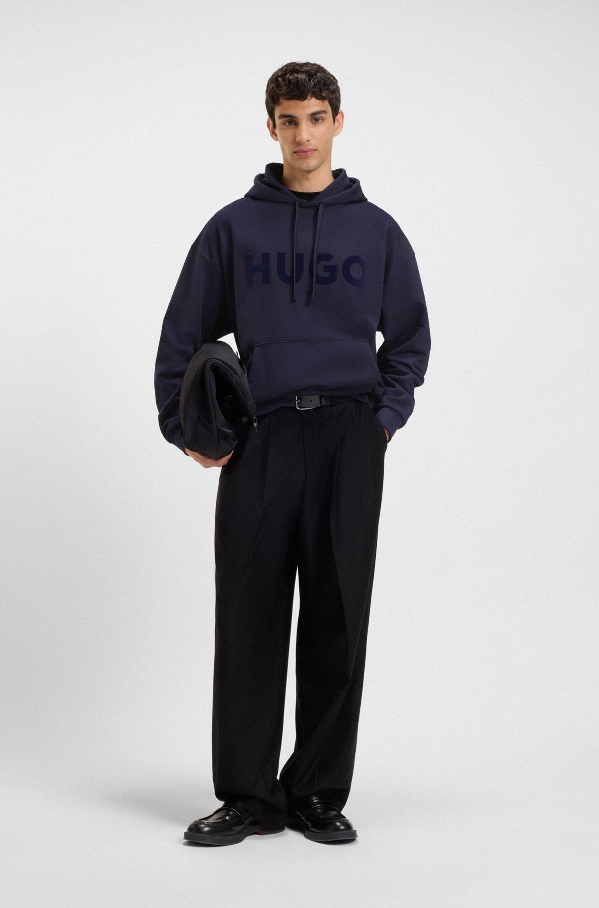 Oversize-fit hoodie in cotton terry with tonal logo Product Image