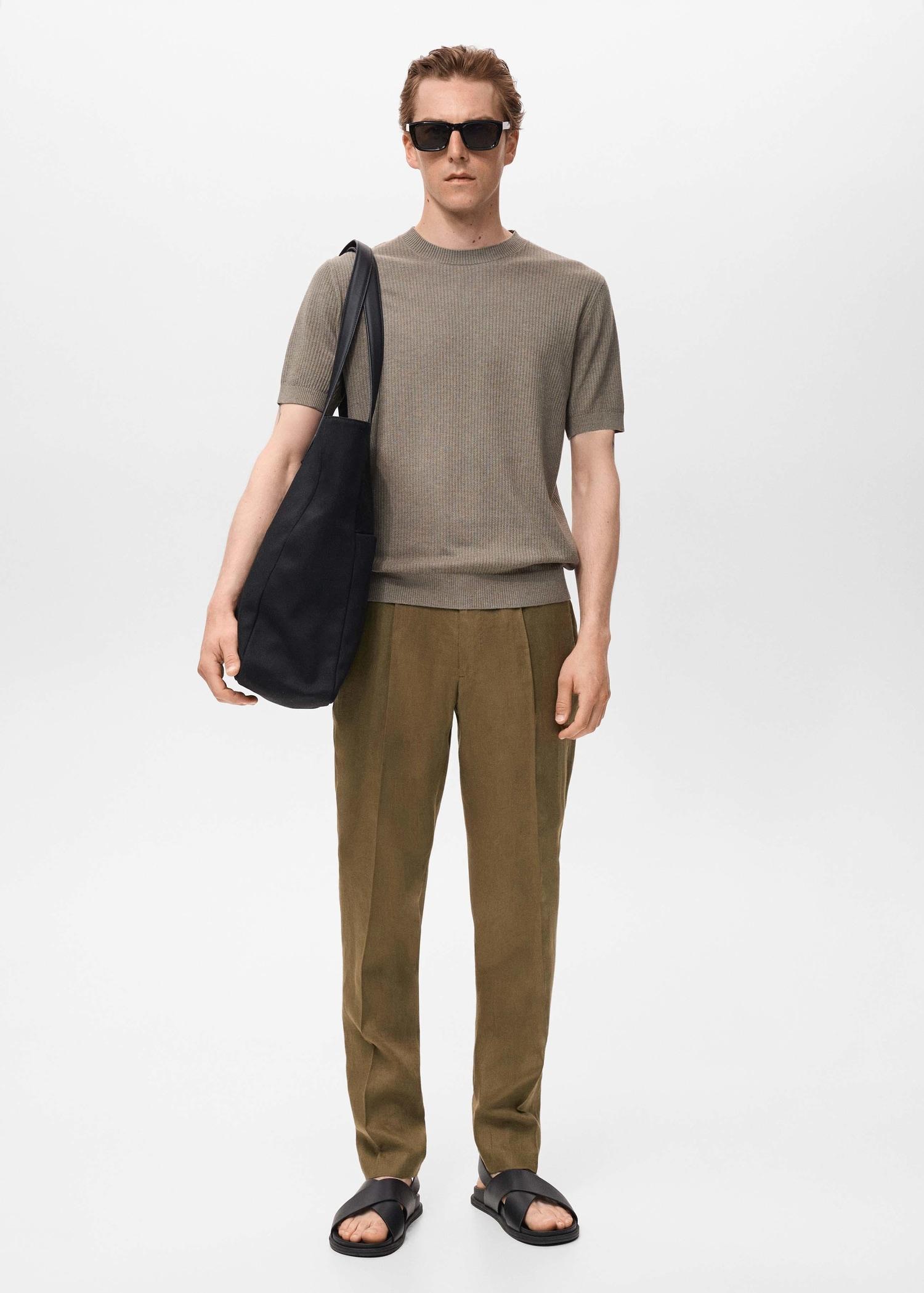 Salerno 100% Linen Slim Fit Suit Pants - Men | MANGO USA Product Image