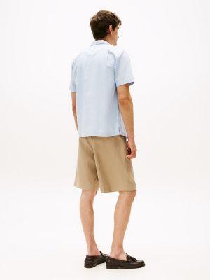 Regular Fit Linen-Blend Camp Shirt Product Image
