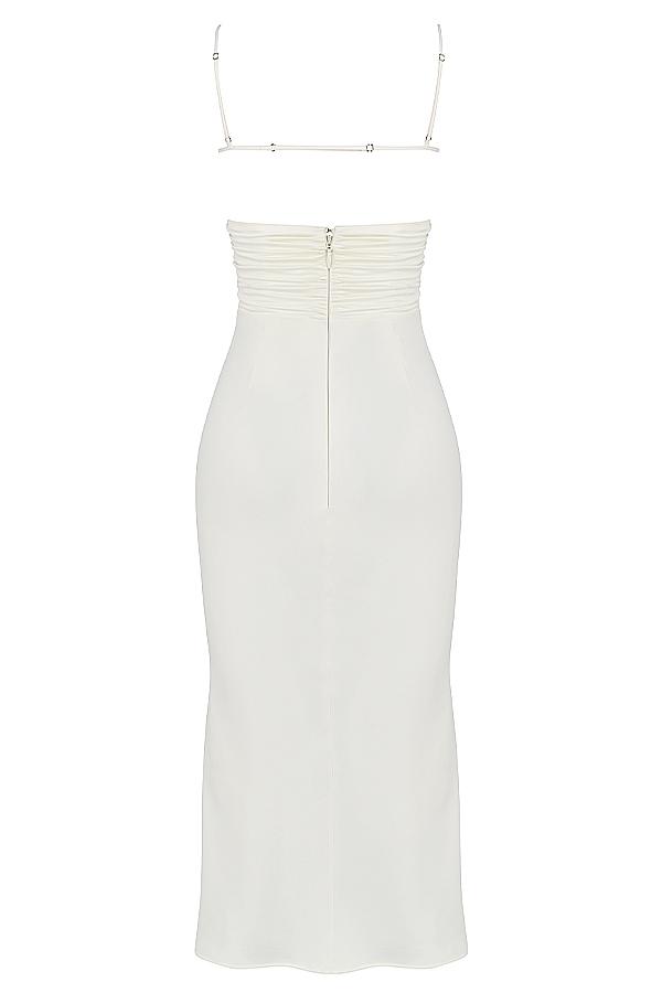 Lois  ivory satin corset midi dress - sale Product Image