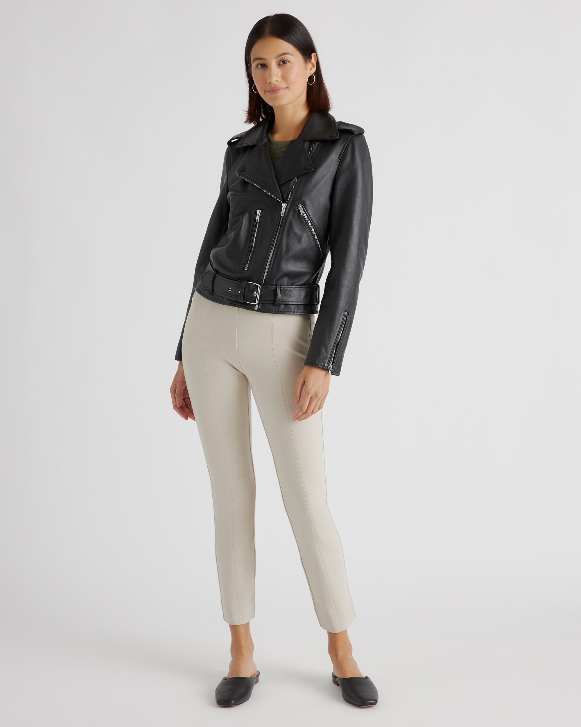 Quince | Women's Ultra-Stretch Ponte Pintuck Ankle Pants Rayon Product Image