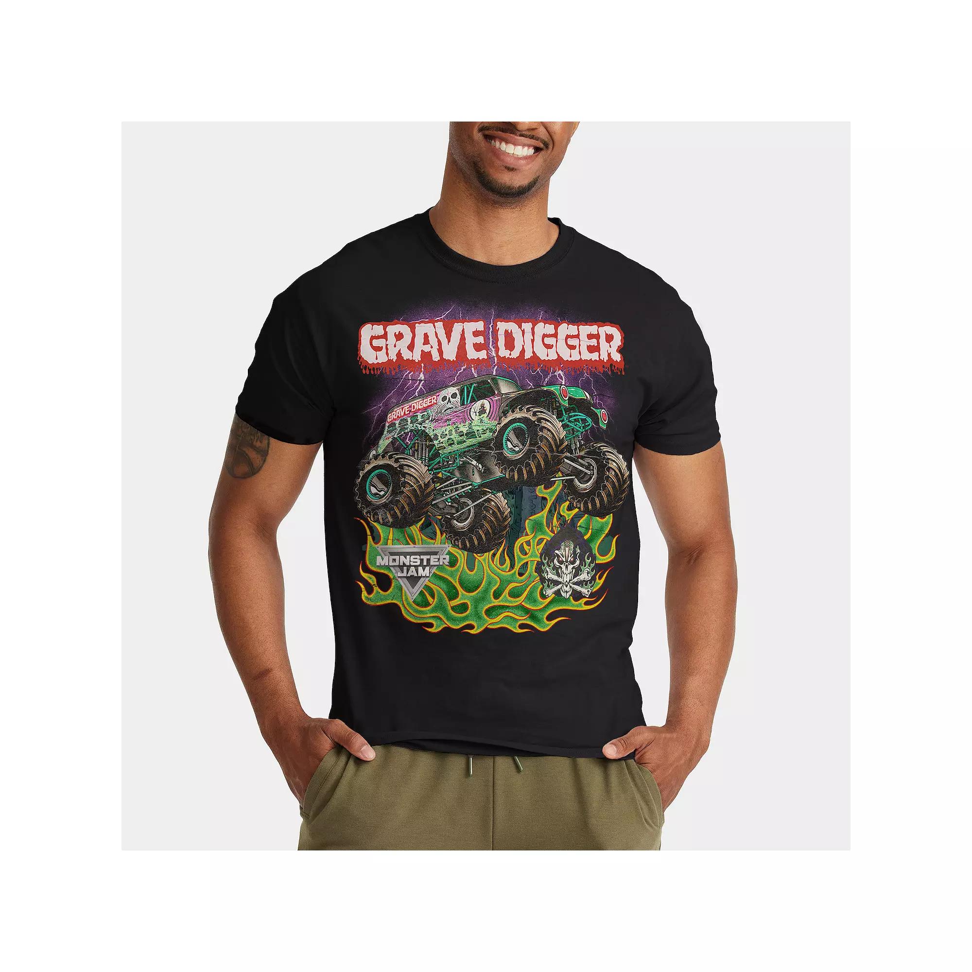 Men's Ripple Junction Grave Digger Monster Jam Graphic Tee, Size: Small, Black Product Image