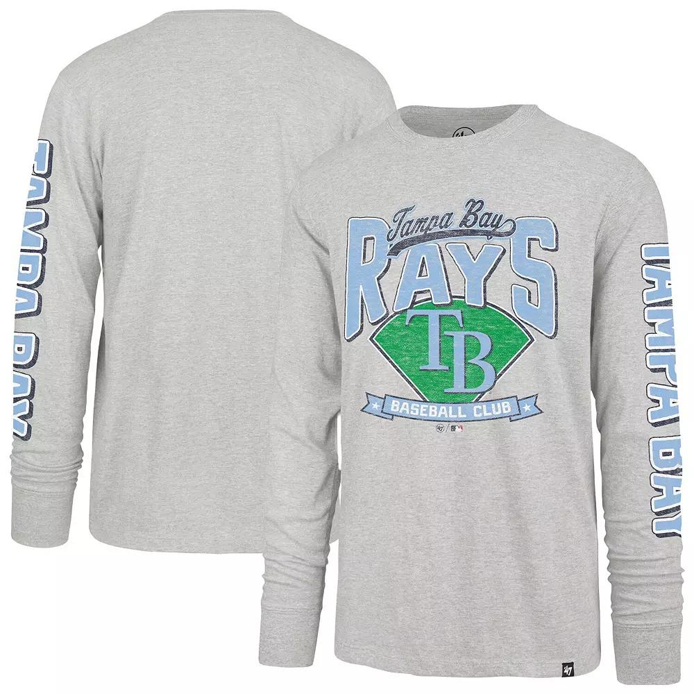 Men's '47 Gray Tampa Bay Rays Fair Ball Franklin Long Sleeve T-Shirt, Size: 2XL, Grey Product Image