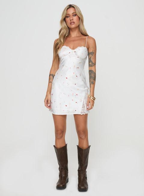 Snowbird Mini Dress White / Floral Product Image
