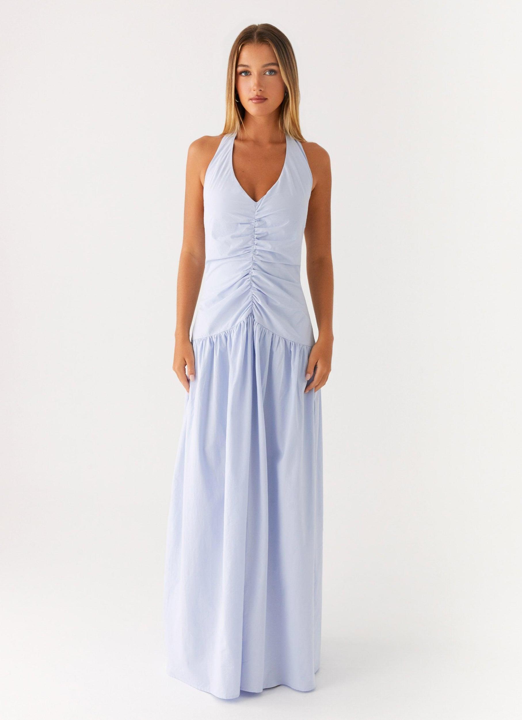 Worth The Wait Maxi Dress - Heather Blue Product Image