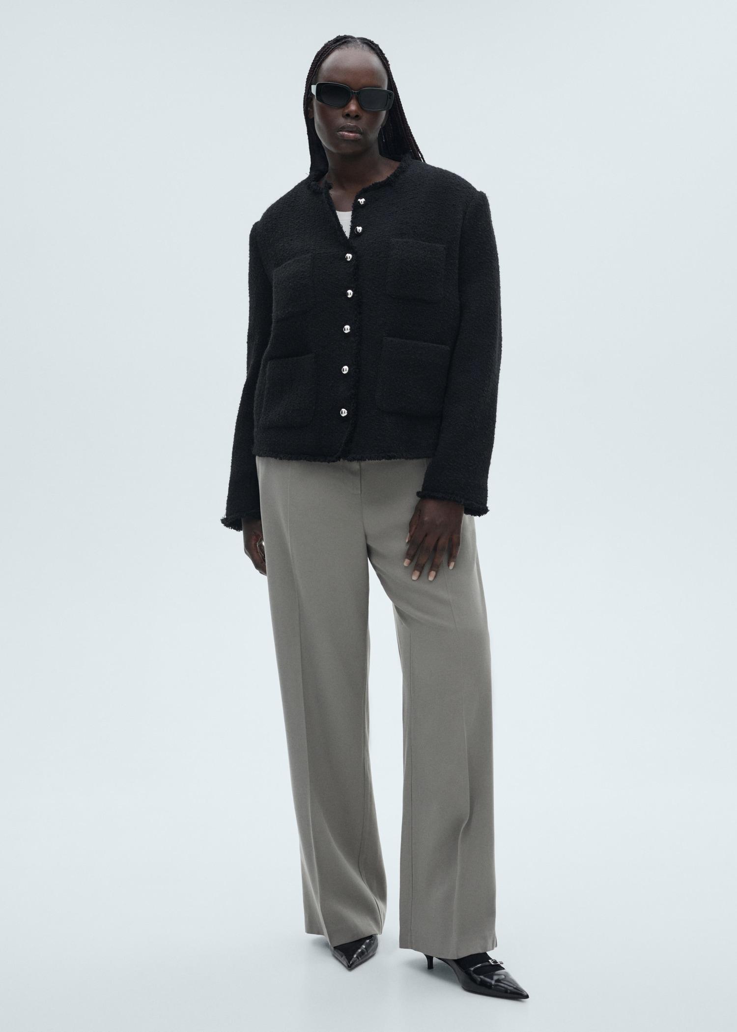 Tweed jacket with jewel buttons - Women | MANGO USA Product Image