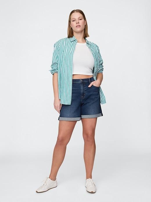 5" Mid Rise Denim Girlfriend Shorts Product Image