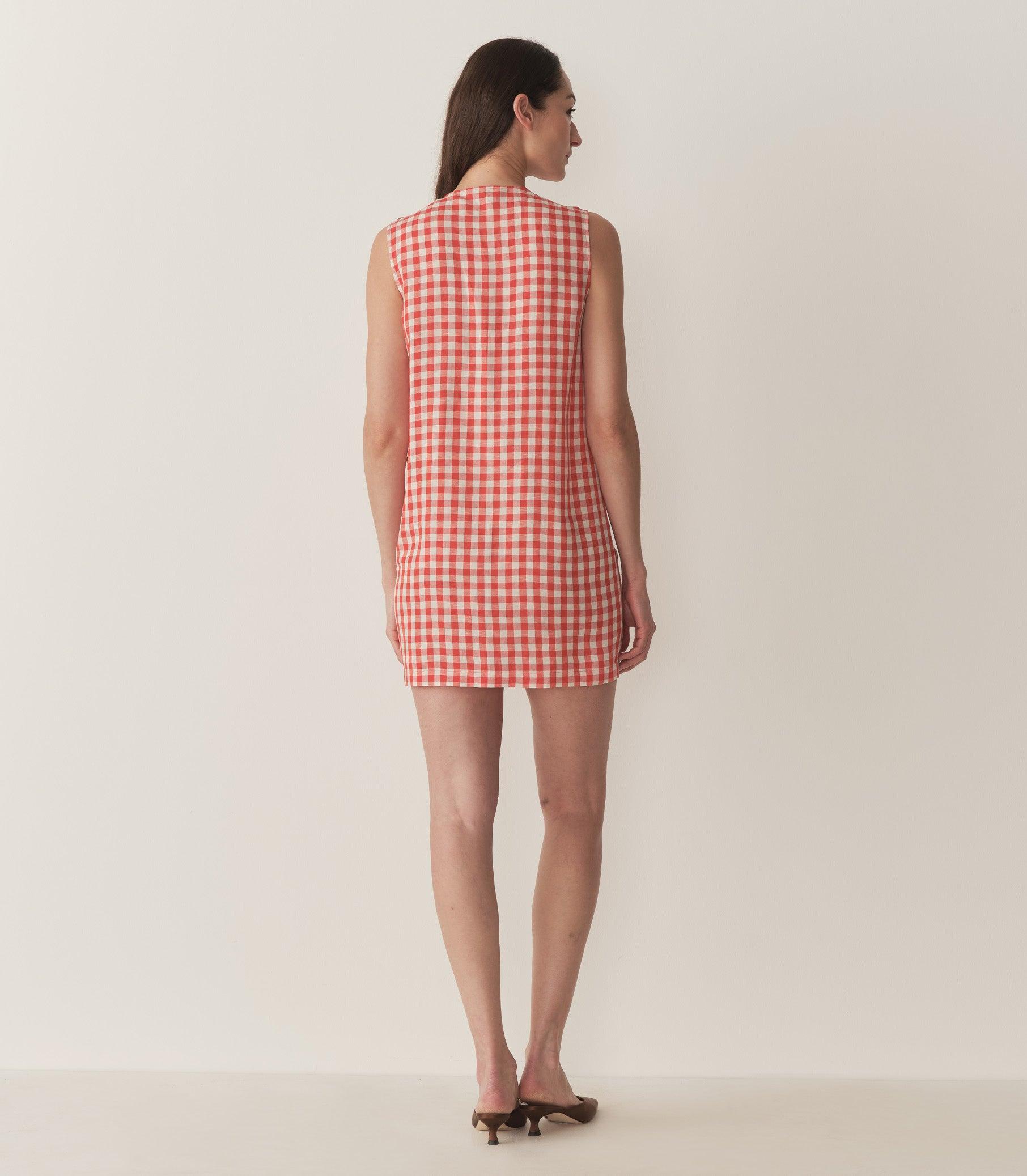 CORALIE DRESS -- SCARLET MARILYN GINGHAM Product Image