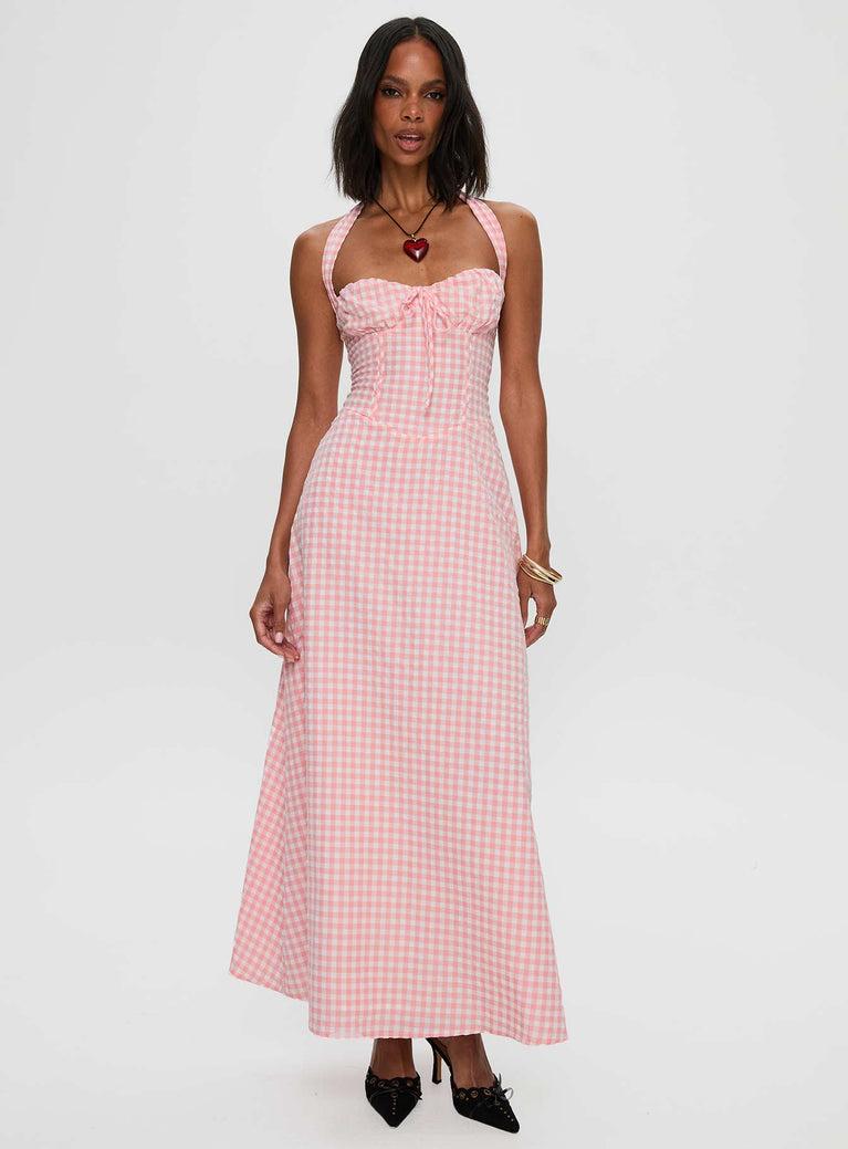 Lucky For You Halter Maxi Dress Multi Product Image