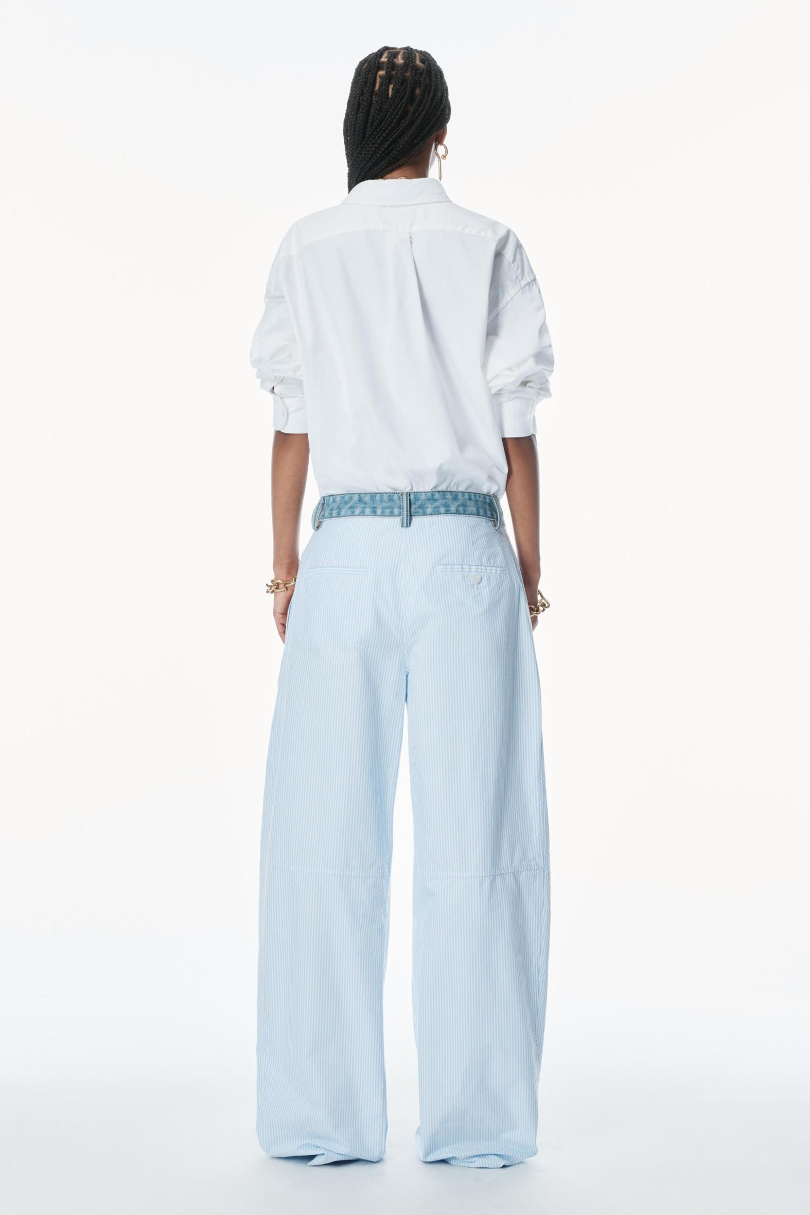 Cotton Oxford Pants With Denim Waistband Product Image