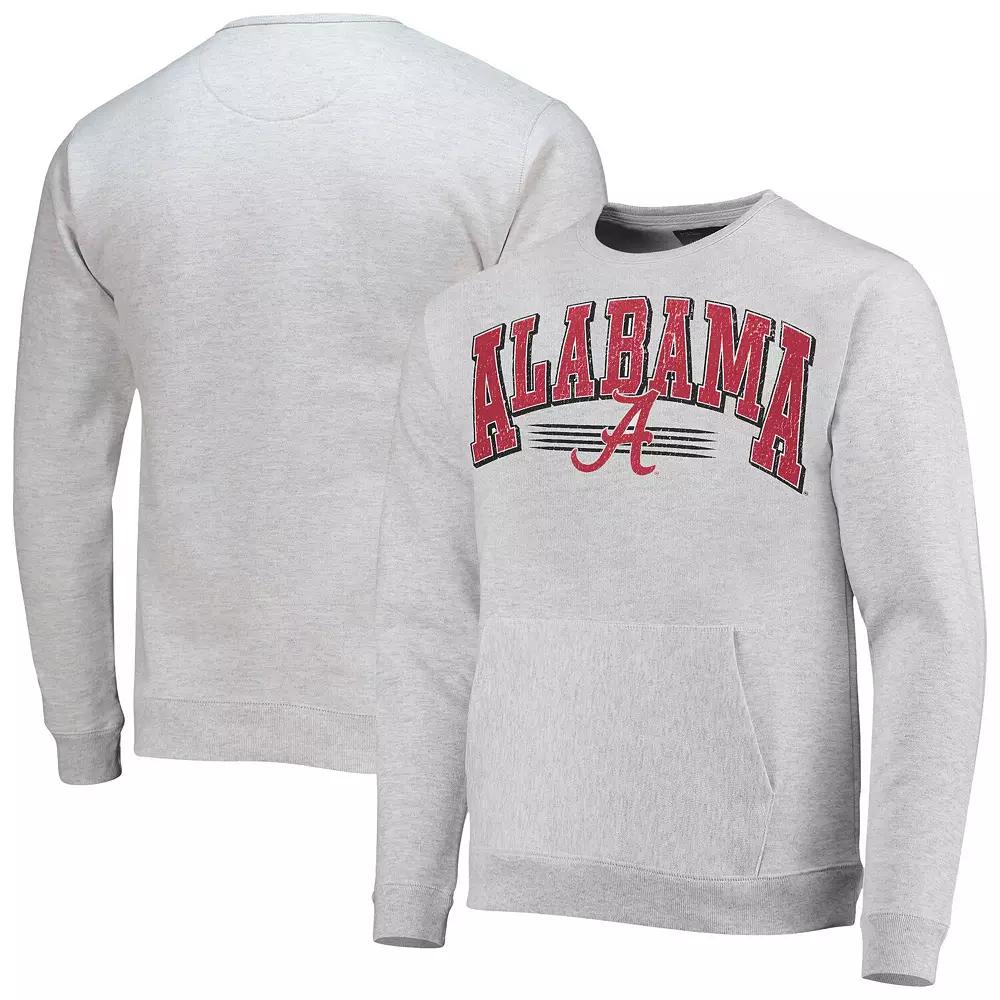 Men's League Collegiate Wear Heathered Gray Alabama Crimson Tide Upperclassman Pocket Pullover Sweatshirt,  Product Image