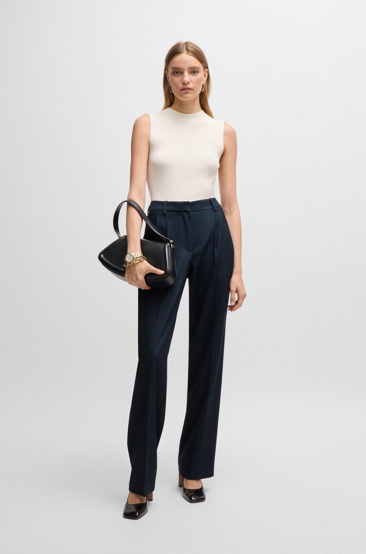 Regular-fit trousers in denim-effect twill Product Image