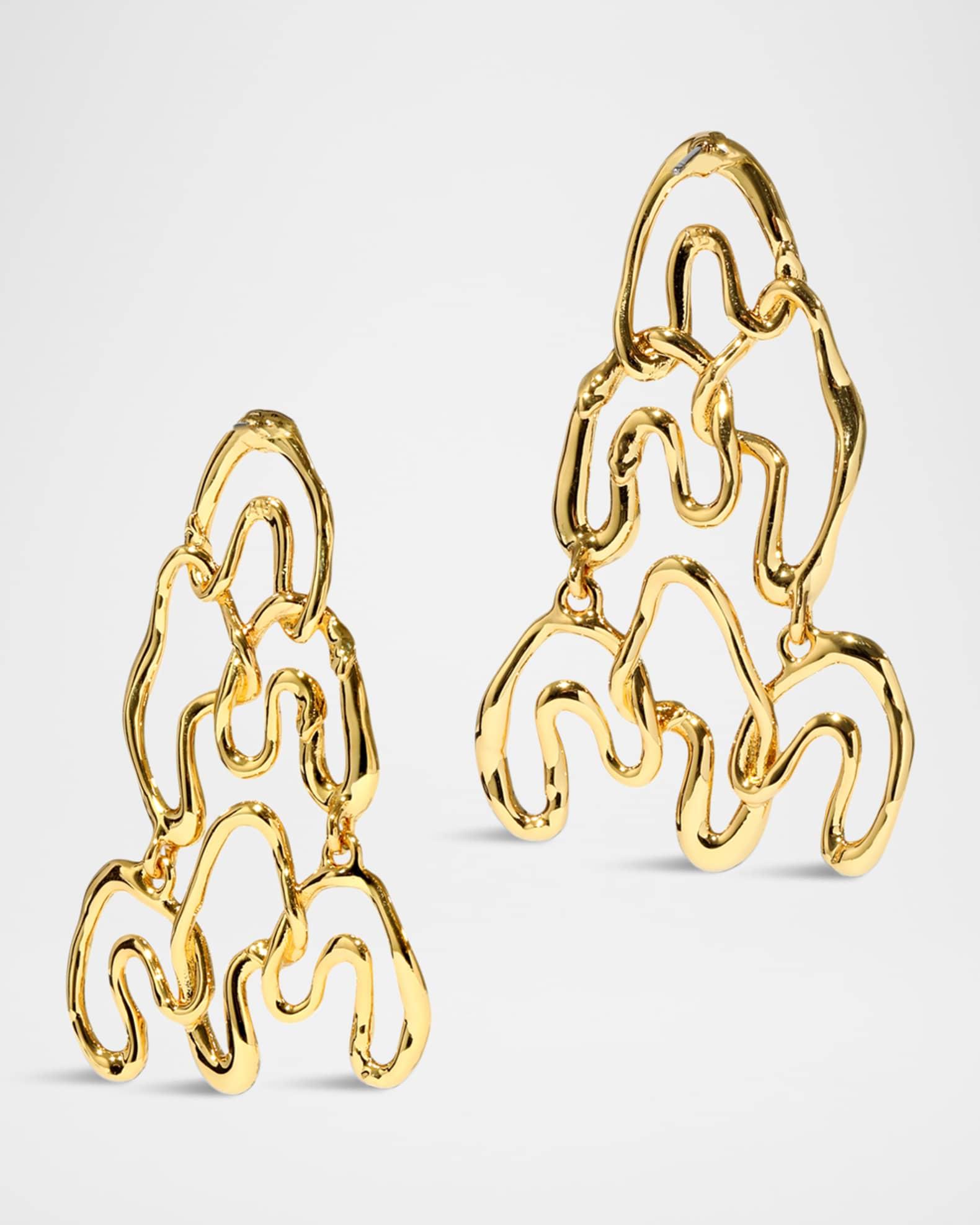 Solanales Gold-Plated Crystal Chandelier Earrings Product Image