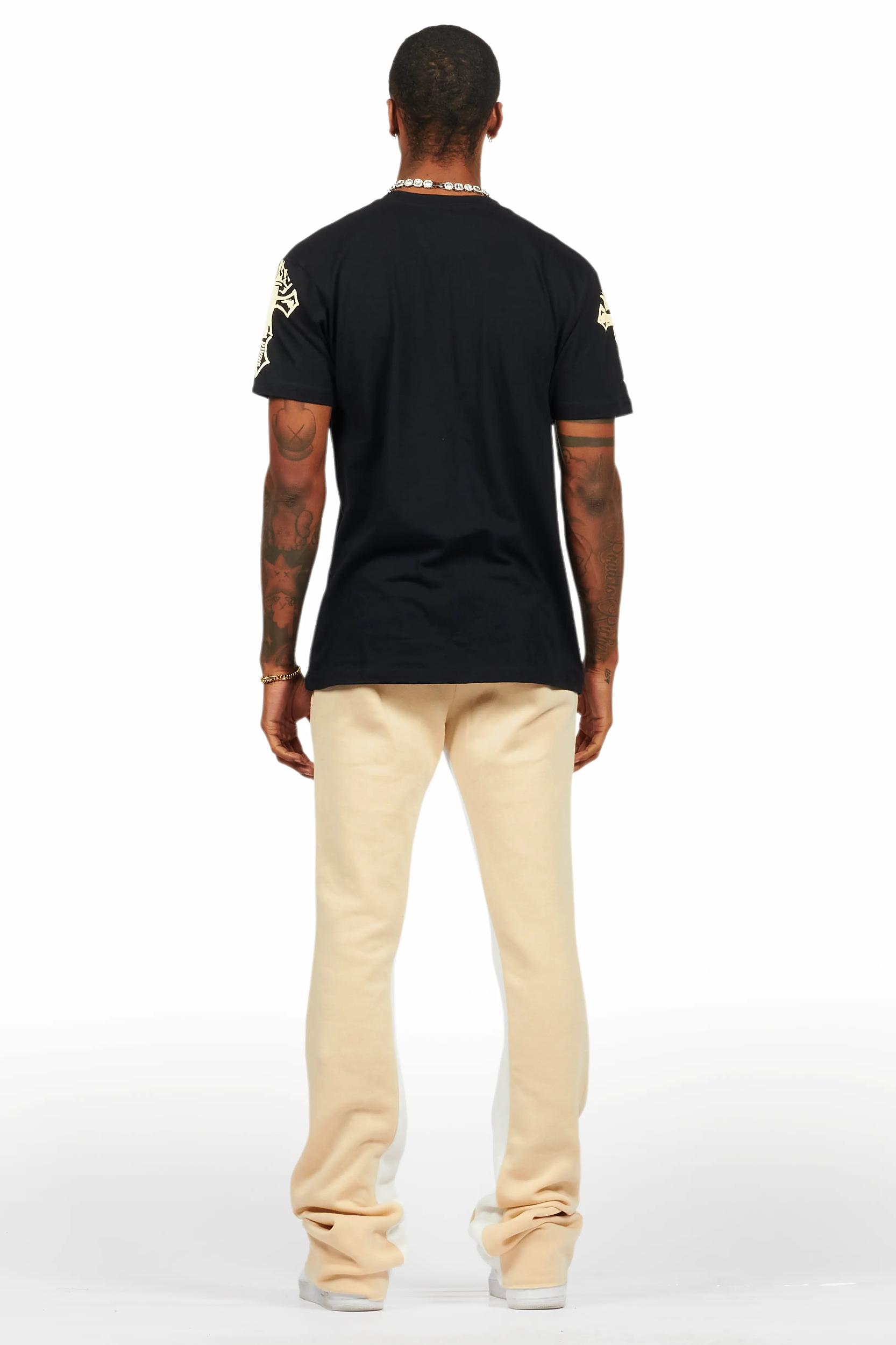 Danby Black/Beige T-Shirt/Baggy Pant Set Male Product Image