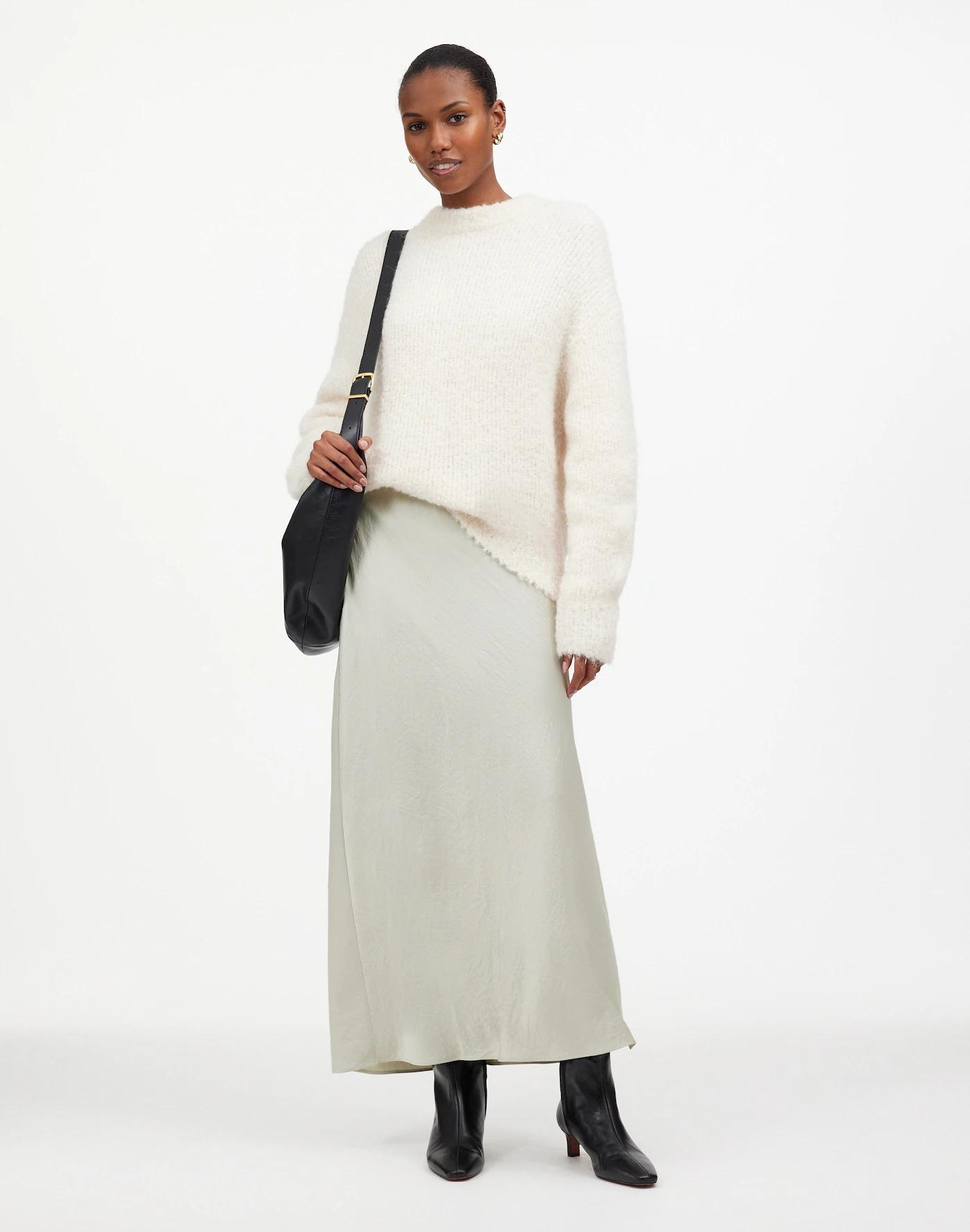 Satin Maxi Slip Skirt Product Image