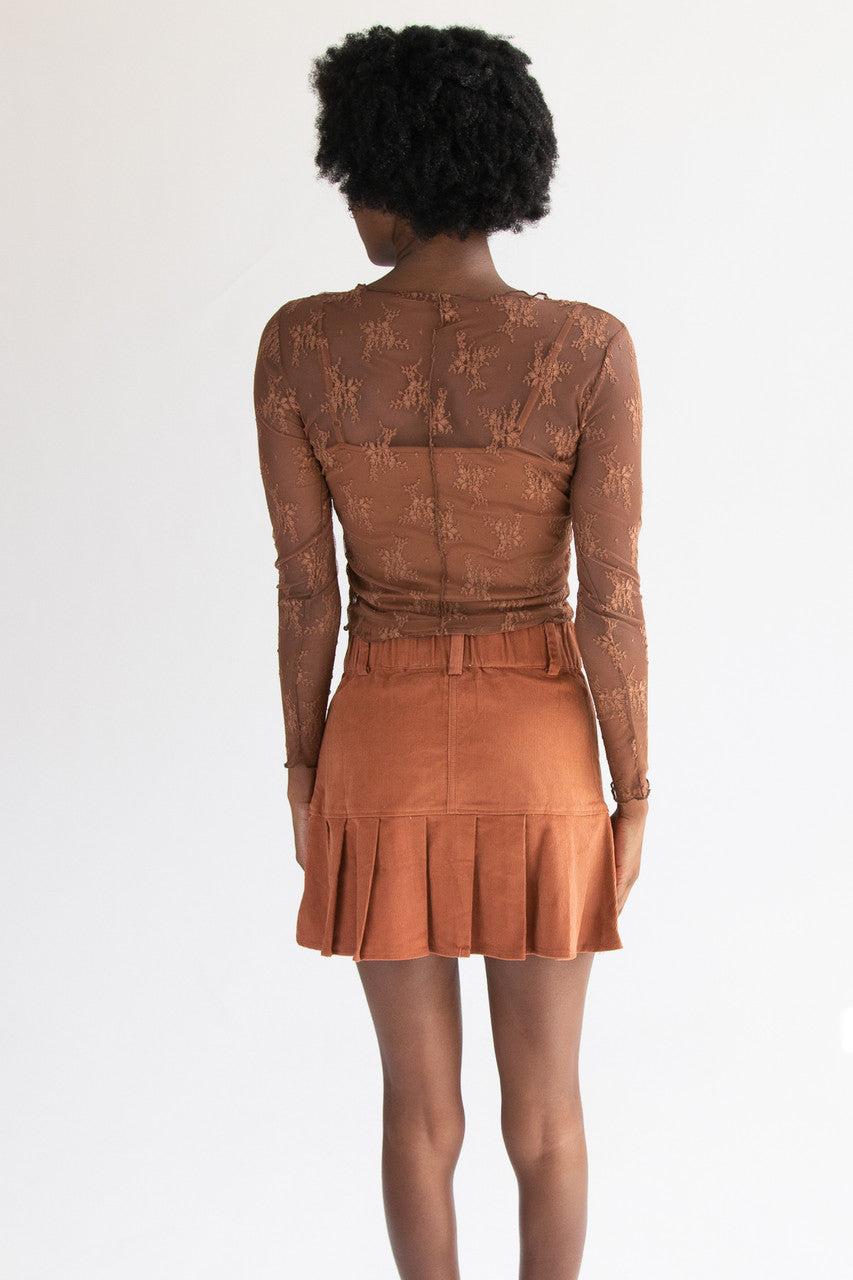 Long Sleeve Mesh Lace Top With Cami Product Image
