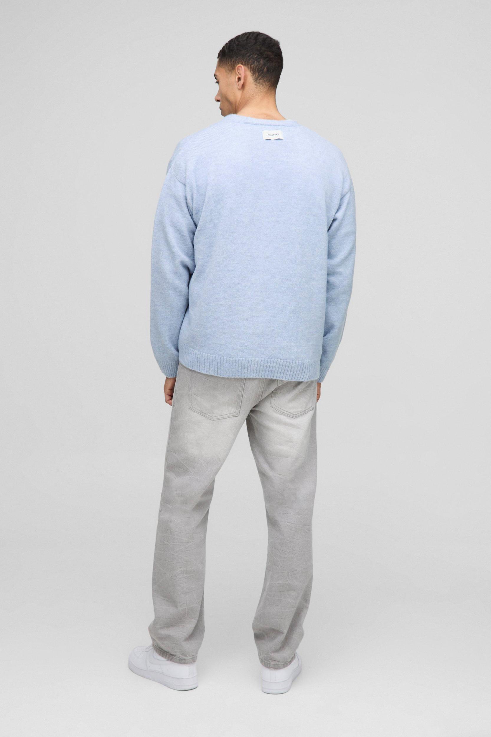 Oversized Boxy Drop Shoulder Knitted Cardigan | boohooMAN USA Product Image