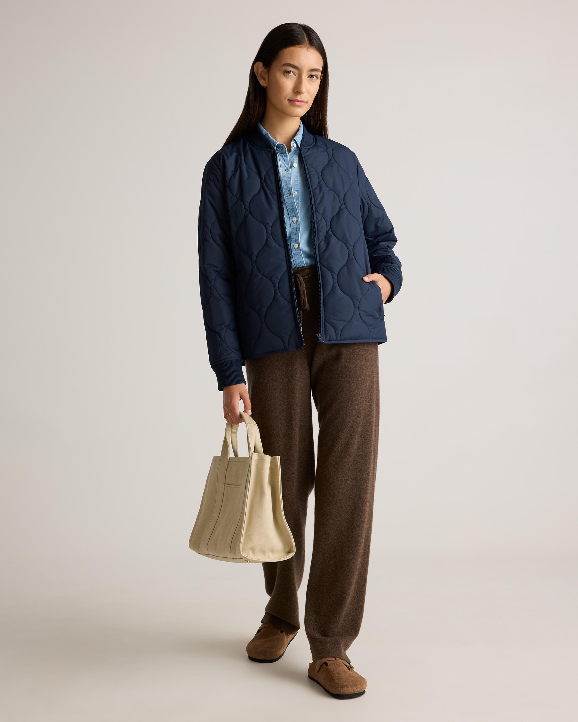 Quince | Women's Featherless Quilted Puffer Bomber Jacket Size XL, Recycled Polyester Product Image