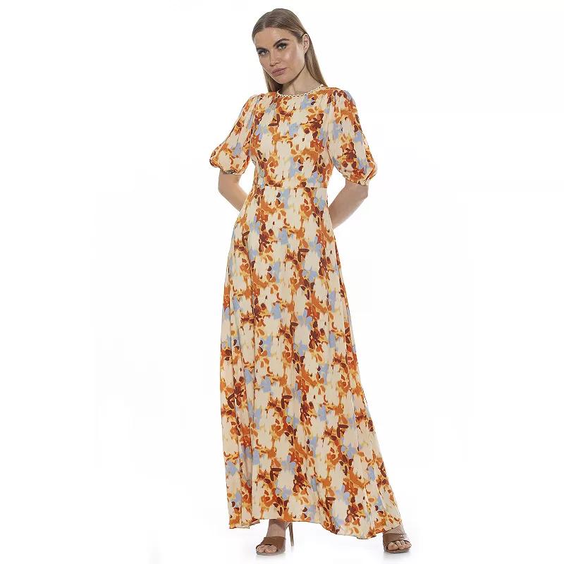 Women's ALEXIA ADMOR Open Back Fit & Flare Maxi Dress,  Product Image