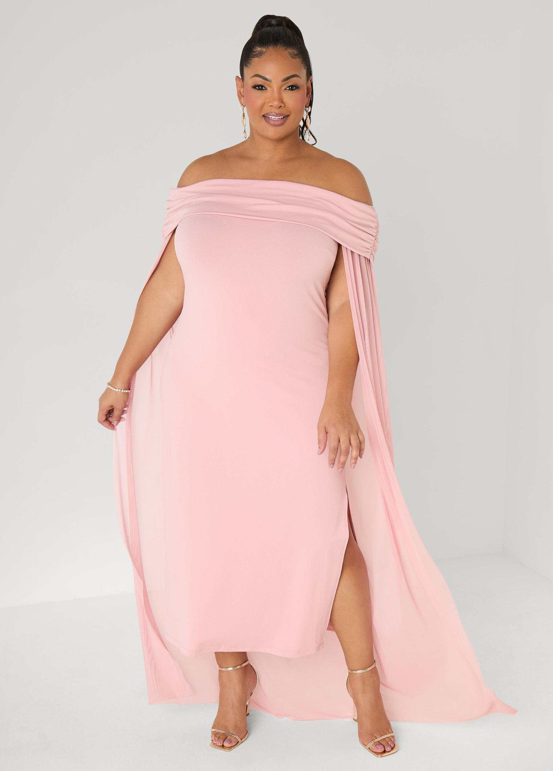 Off The Shoulder Cape Dress Product Image