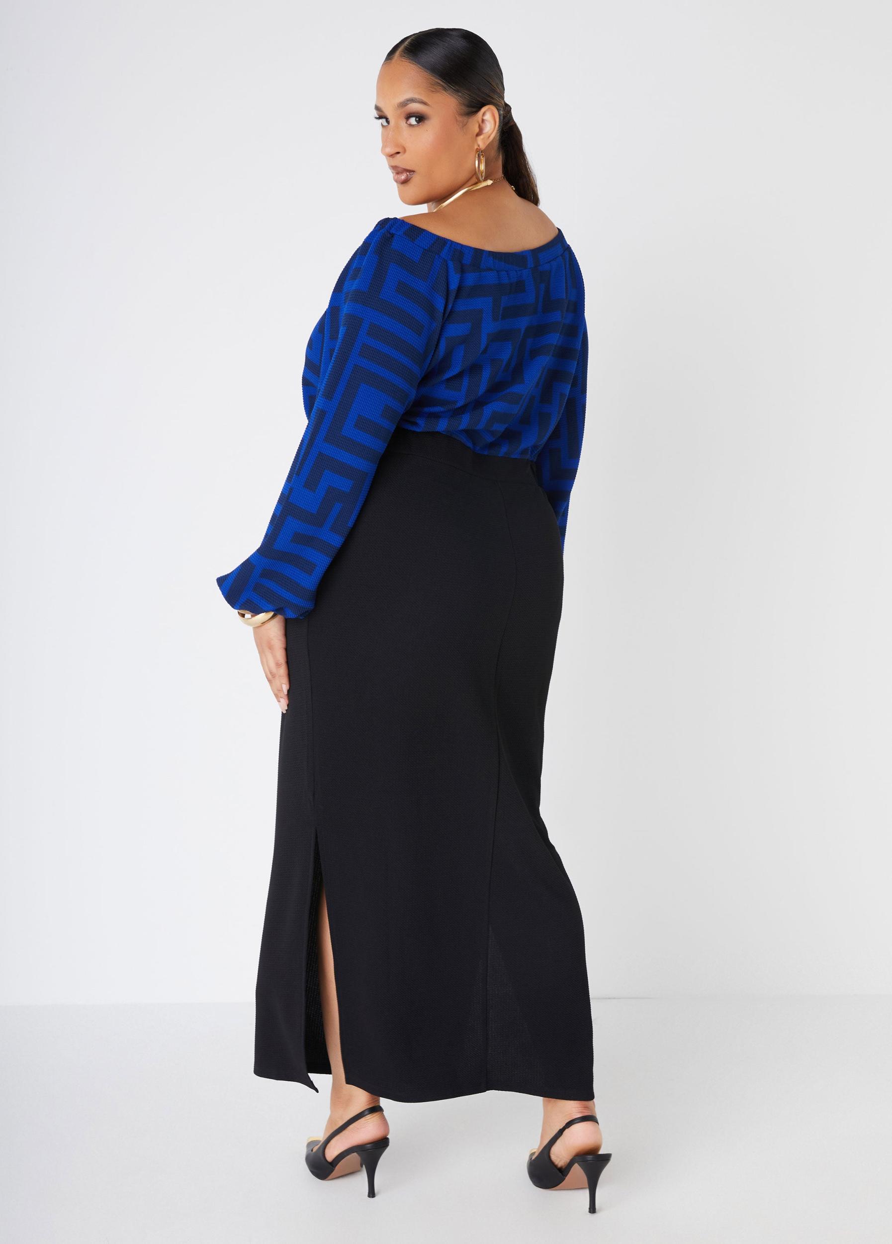 Geo Print Textured Maxi Dress Product Image