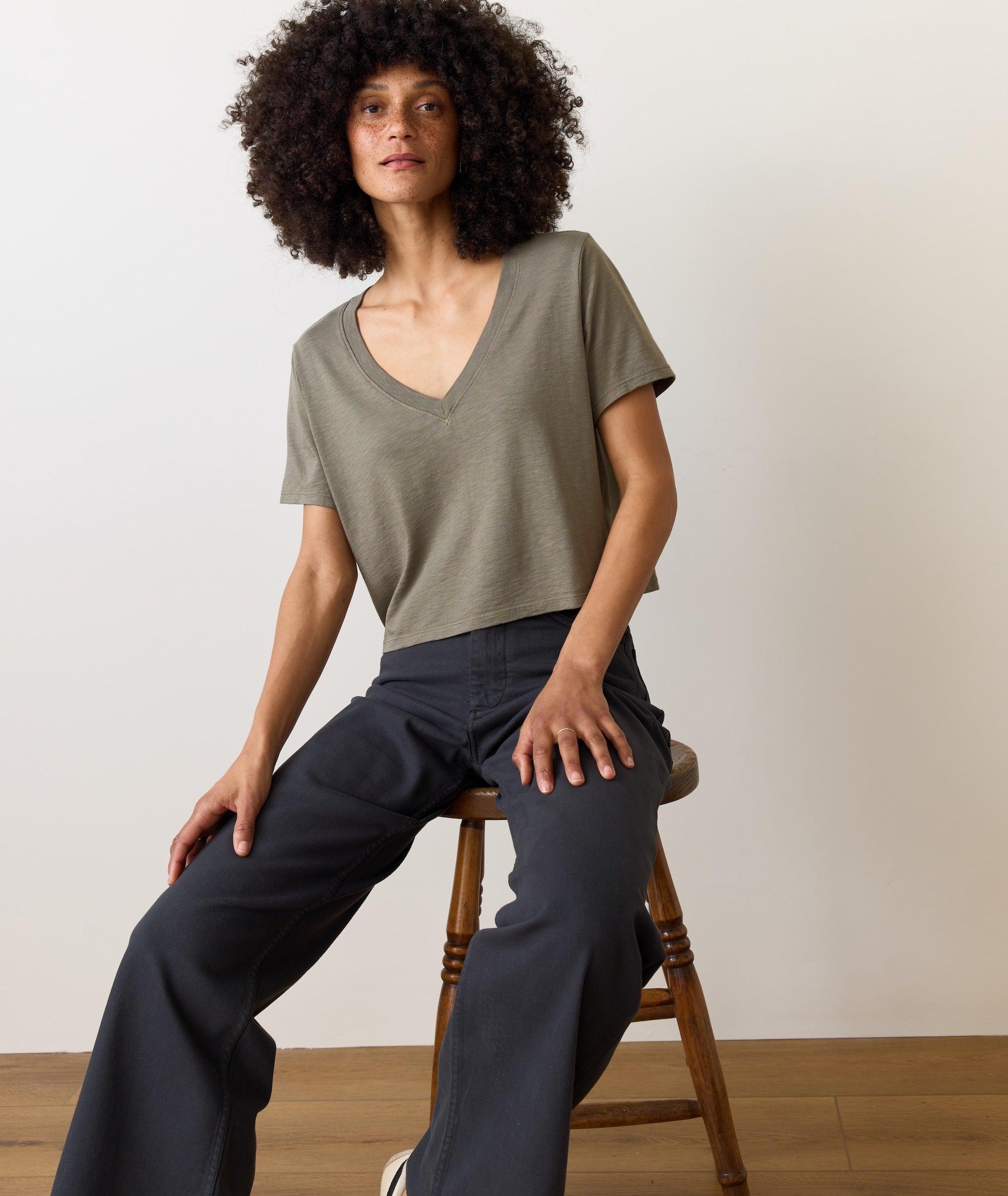 Boyfriend V-Neck Crop Product Image