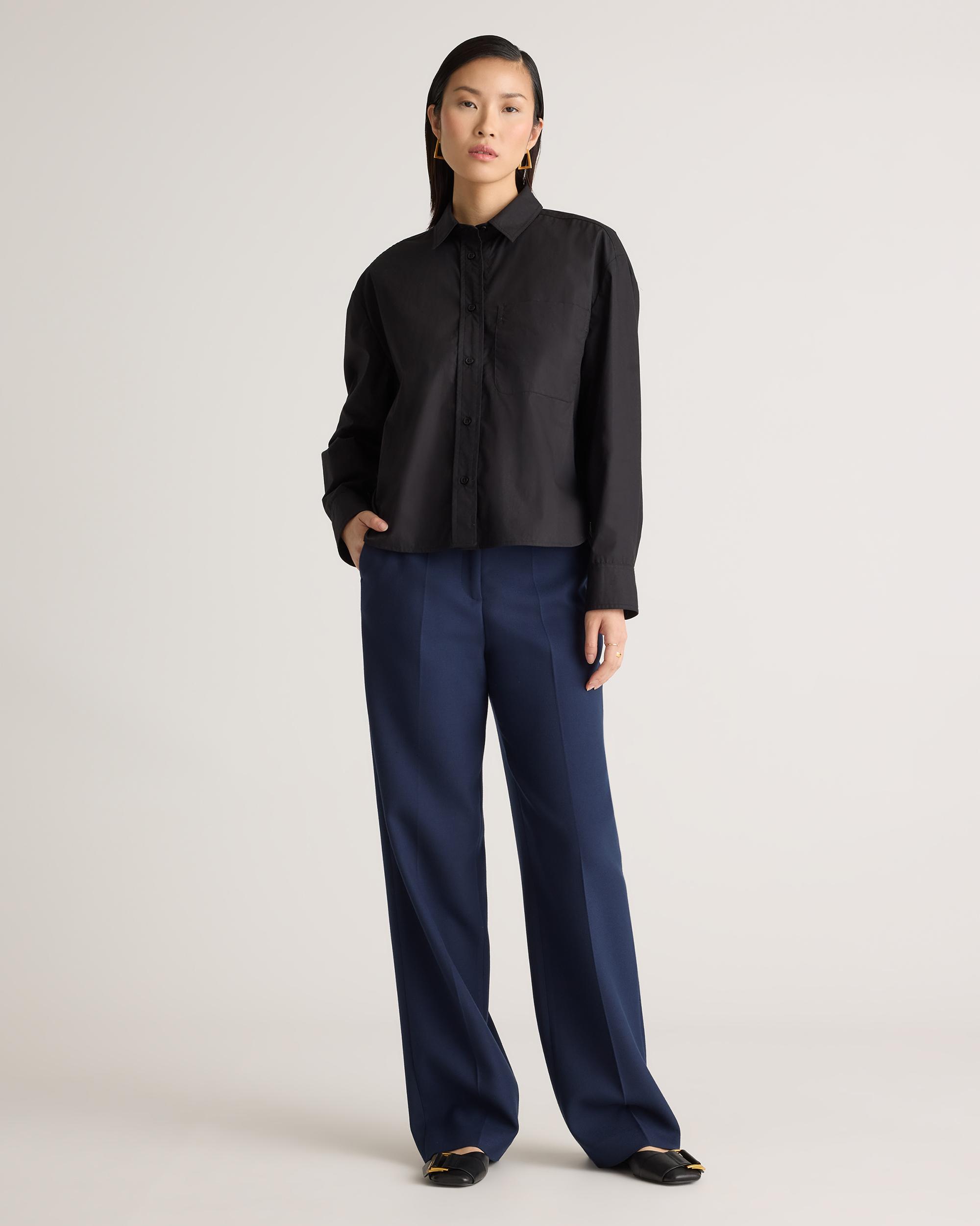 Quince | Women's Poplin Cropped Long Sleeve Shirt Size XL, Organic Cotton Product Image