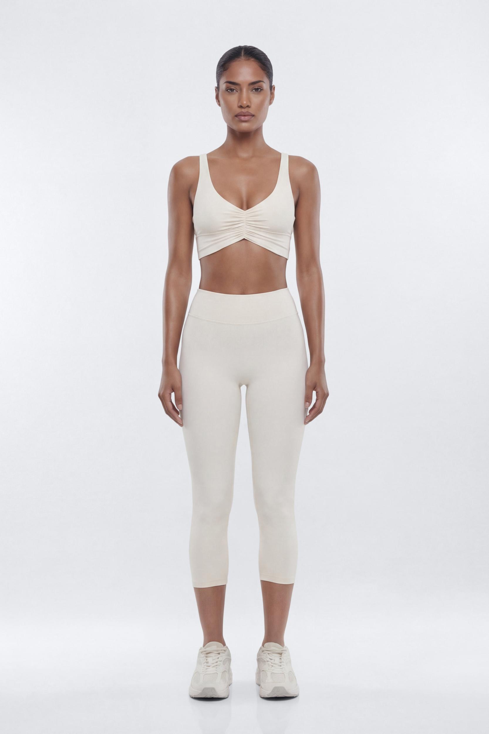 CloudForm™ 18″ Midrise Capri Legging - Beige Female Product Image