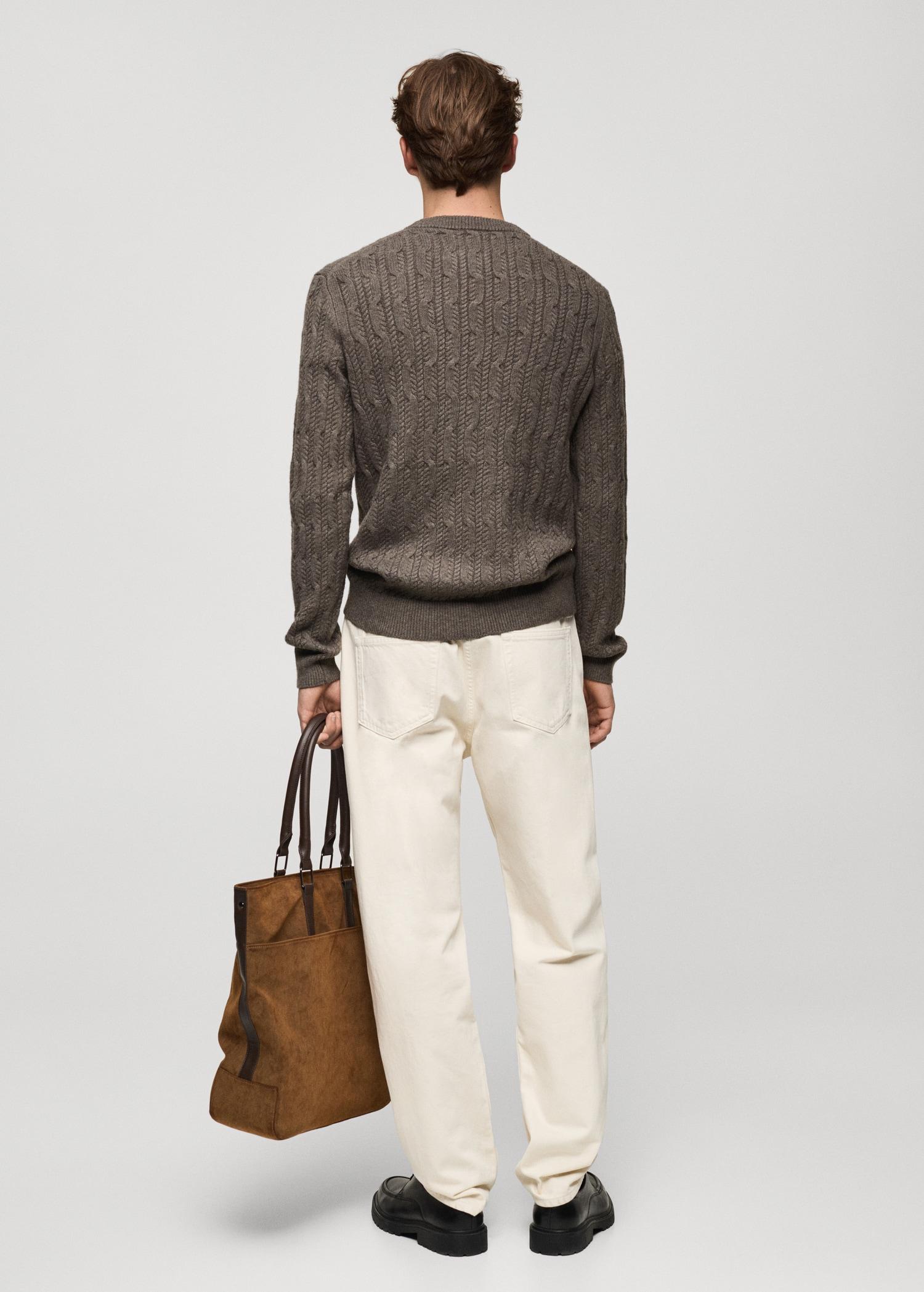 Braided knitted sweater - Men | MANGO USA Product Image